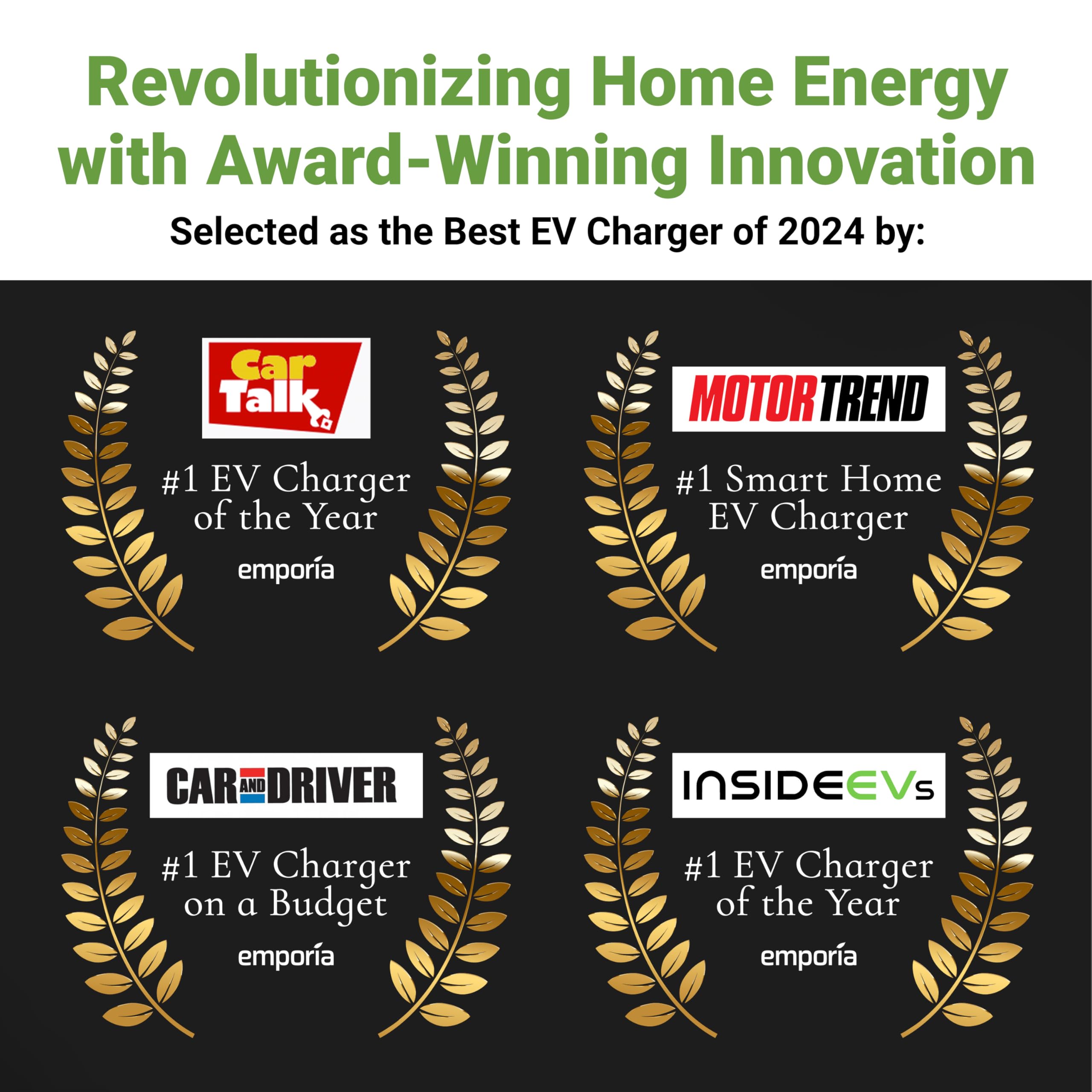 EMPORIA Level 2 EV Charger 240V with J1772 Connector - UL & Energy Star Certified Smart Electric Vehicle Charger with PowerSmart Load Management - Hardwired Installation Kit Included - Save on Electrical Panel Upgrades - Perfect for Home, Office & Public Charging Stations