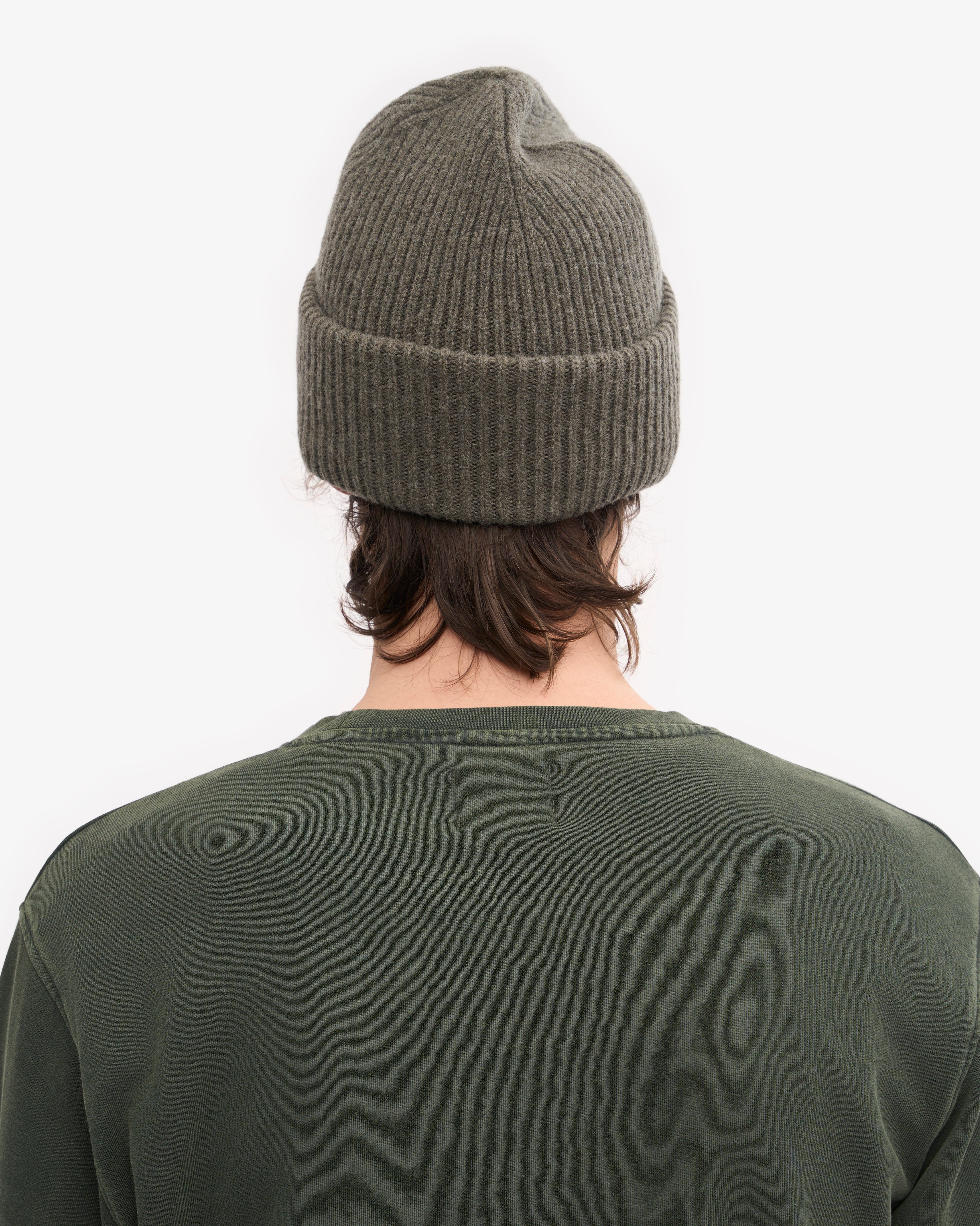 Premium Merino Wool Beanie for Men & Women - Soft & Warm Winter Hat in Dusty Olive - Perfect for Skiing, Hiking & Outdoor Activities