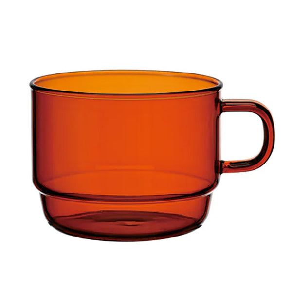 Hario Colours Glass Stacking Mug - 12oz Insulated Coffee Cup for Home, Office & Travel - Durable Stackable Drinking Glasses Set for Tea, Espresso & Hot Beverages