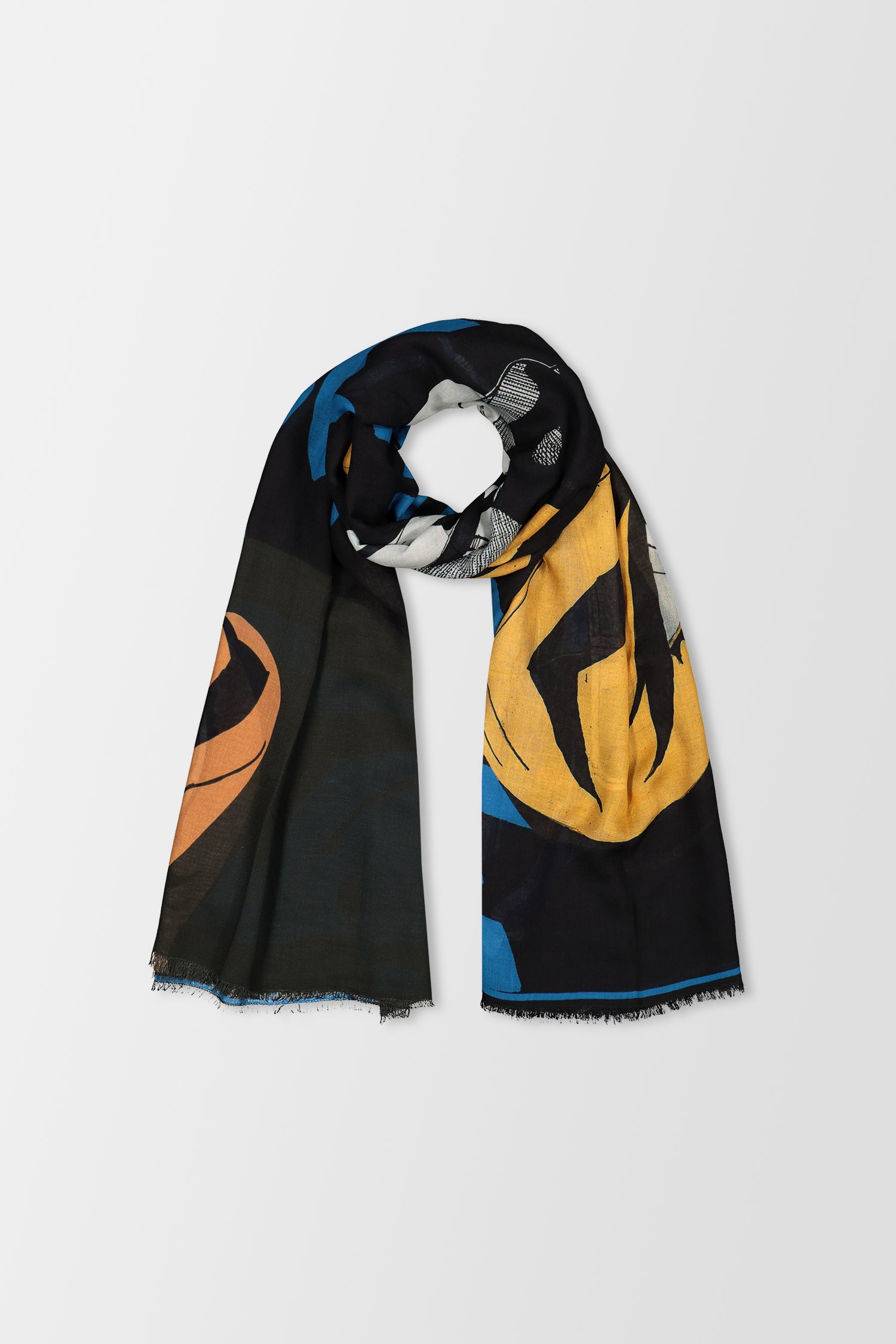 Faliero Sarti Multicolor Wroom Scarf - Luxury Italian Silk Fashion Accessory for Women, Perfect for Office, Travel & Special Occasions