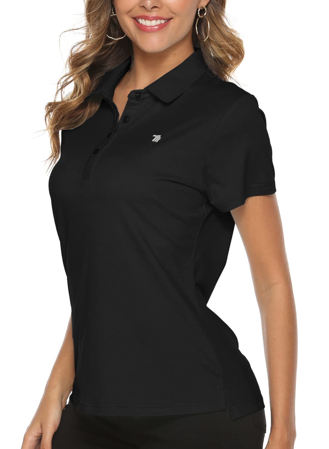 Gopune Women's Golf Polo Shirts - Lightweight Quick Dry Moisture Wicking 4 Button Short Sleeve Top for Golf, Tennis & Outdoor Sports | Breathable Athletic Shirt for Summer & Active Wear