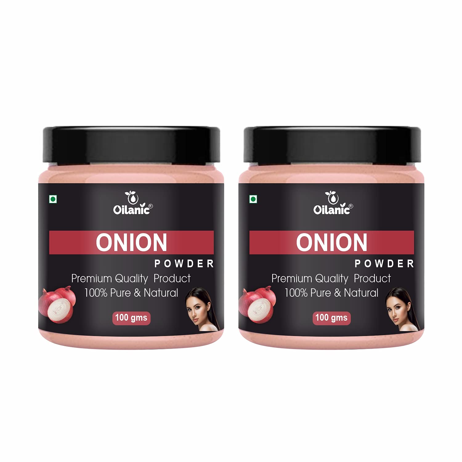 Oilanic 100% Pure Natural Onion Powder for Hair Growth & Skin Care - 2 Pack (200g Each) | Organic Onion Extract for DIY Hair Masks, Scalp Treatments & Natural Skincare Recipes