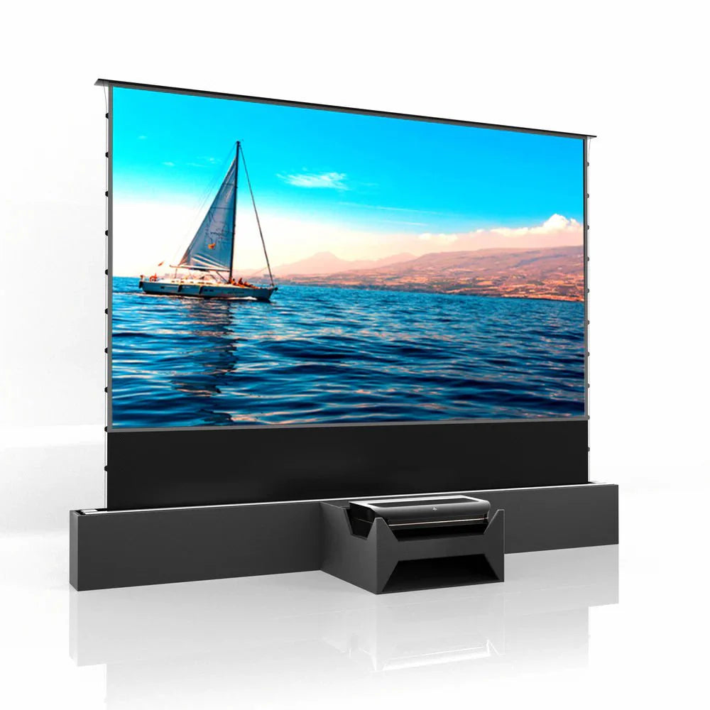 AWOL Vision LTV 3000 Pro 4K Laser Projector with 100-120 Inch ALR Floor Rising Screen Bundle - Perfect for Home Theater, Outdoor Movie Nights, and Gaming Setups