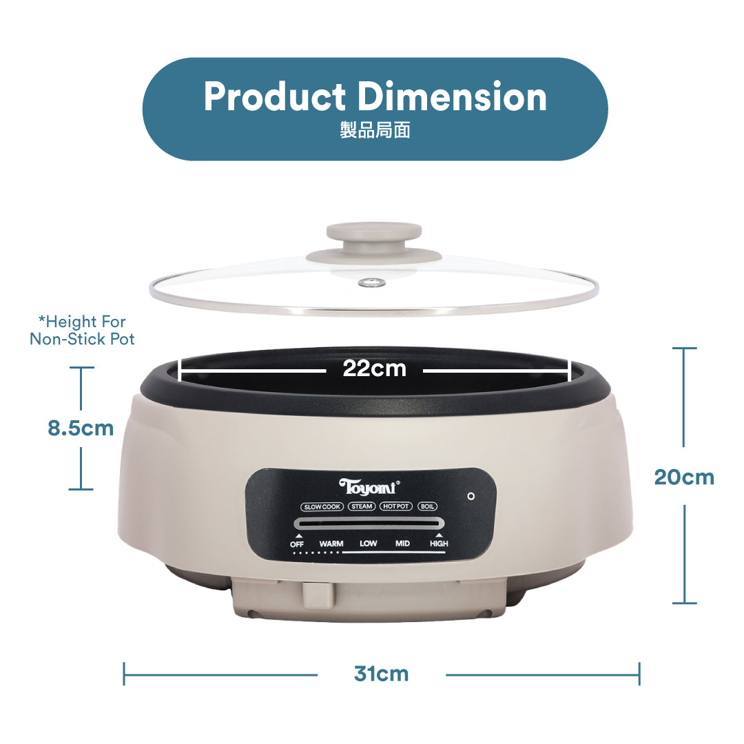 TOYOMI 4.0L 4-in-1 Multi Cooker with Griddler & BBQ Grill Set - Electric Pressure Cooker, Slow Cooker, Rice Cooker & Steamer - Perfect for Home Cooking, Meal Prep & Outdoor Grilling