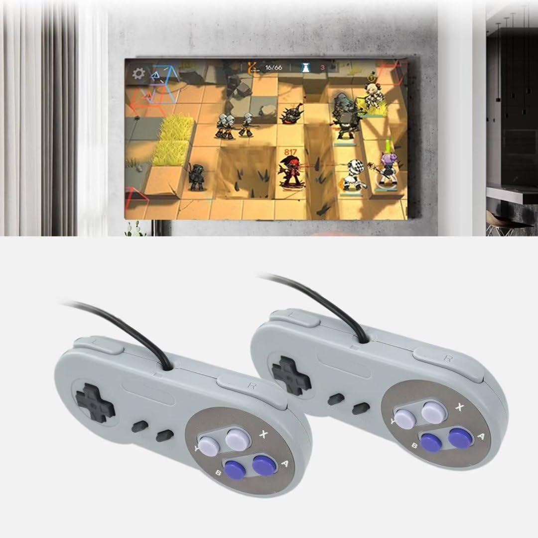 2-Pack Wireless Remote Controllers for Super Nintendo SNES System - Perfect for Classic Gaming & Retro Console Enthusiasts