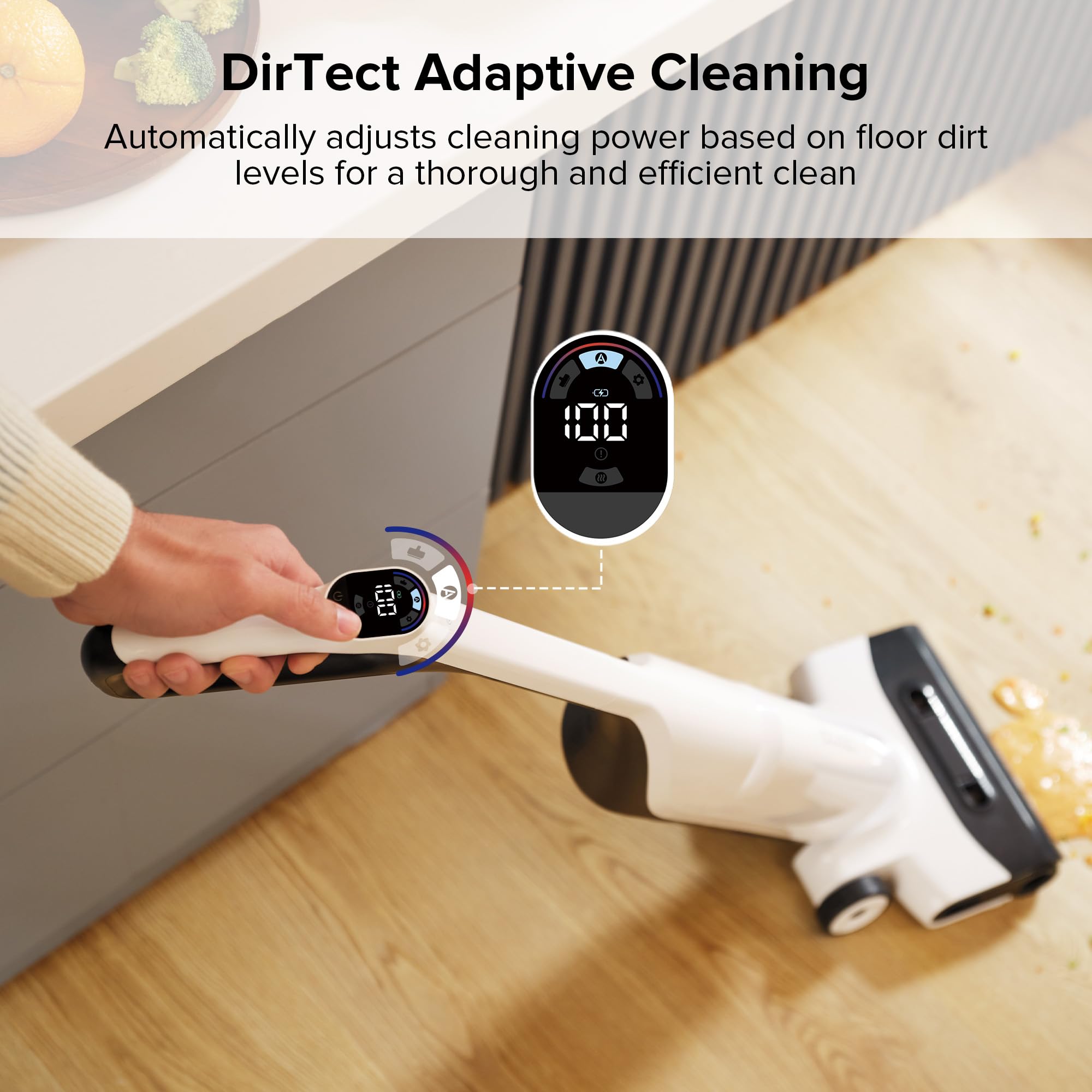 Roborock Flexi Lite Cordless Wet Dry Vacuum Cleaner - 17000Pa Powerful Suction, Lightweight Vacuum Mop with 180° FlatReach Design, Self-Cleaning & Hot Air Drying for Hardwood Floors - Perfect for Pet Hair, Spills & Daily Home Cleaning