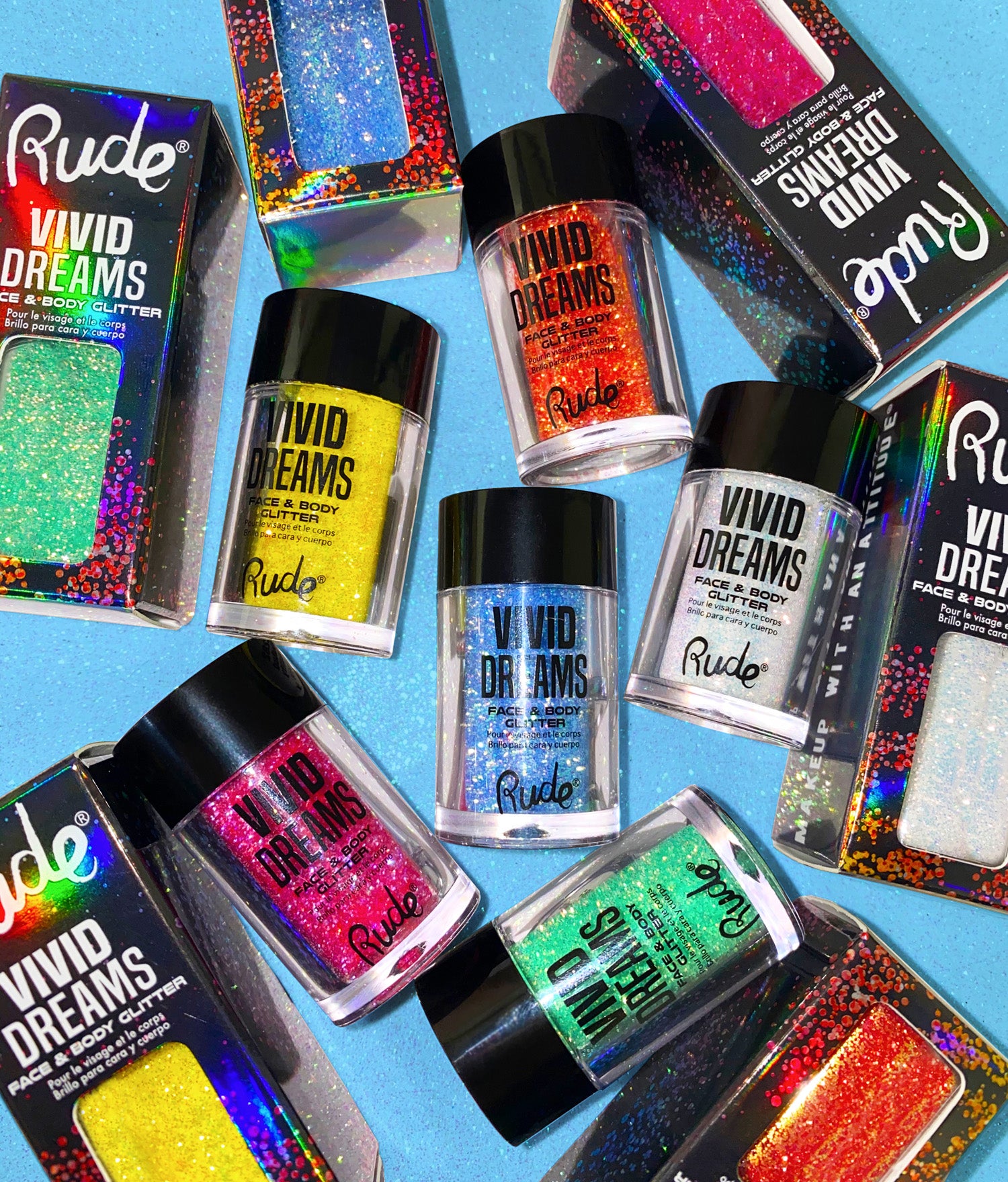 Vivid Dreams Face & Body Glitter - Long Lasting Cosmetic Glitter for Makeup, Festival, Halloween & Body Art - Perfect for Parties, Raves & Special Events