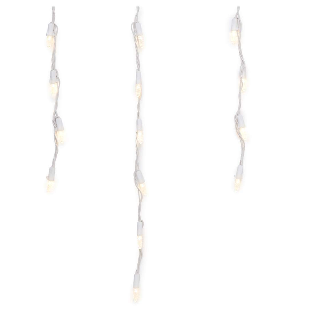 GE 'Energy Smart' 150 LED Mini White Plug-in Outdoor Icicle Christmas Lights - Perfect for Holiday Decorations, Rooflines, and Winter Party Lighting