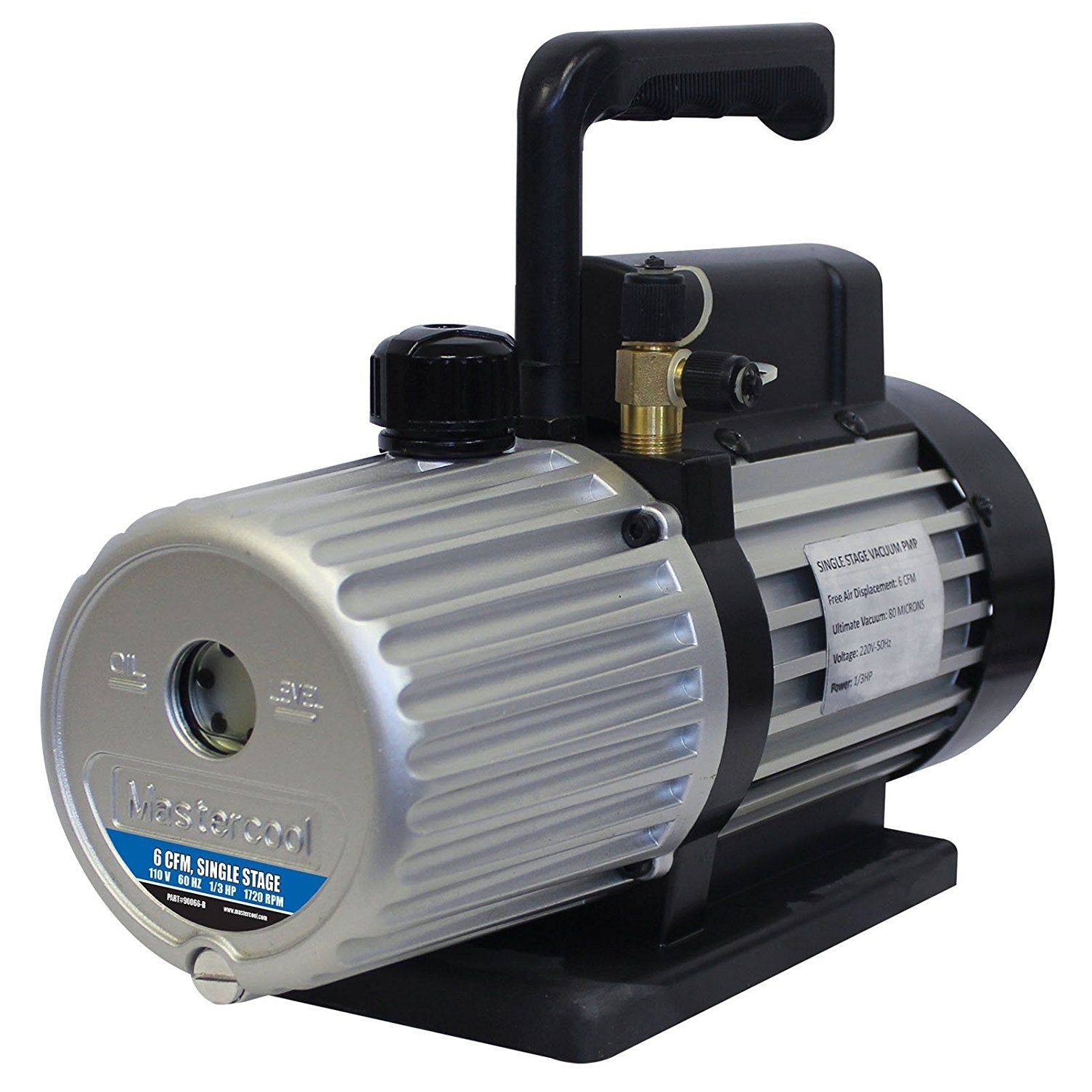 Mastercool 90066 B 6 CFM Single Stage Vacuum Pump - HVAC Refrigeration AC Repair Tool for Automotive & Home Use