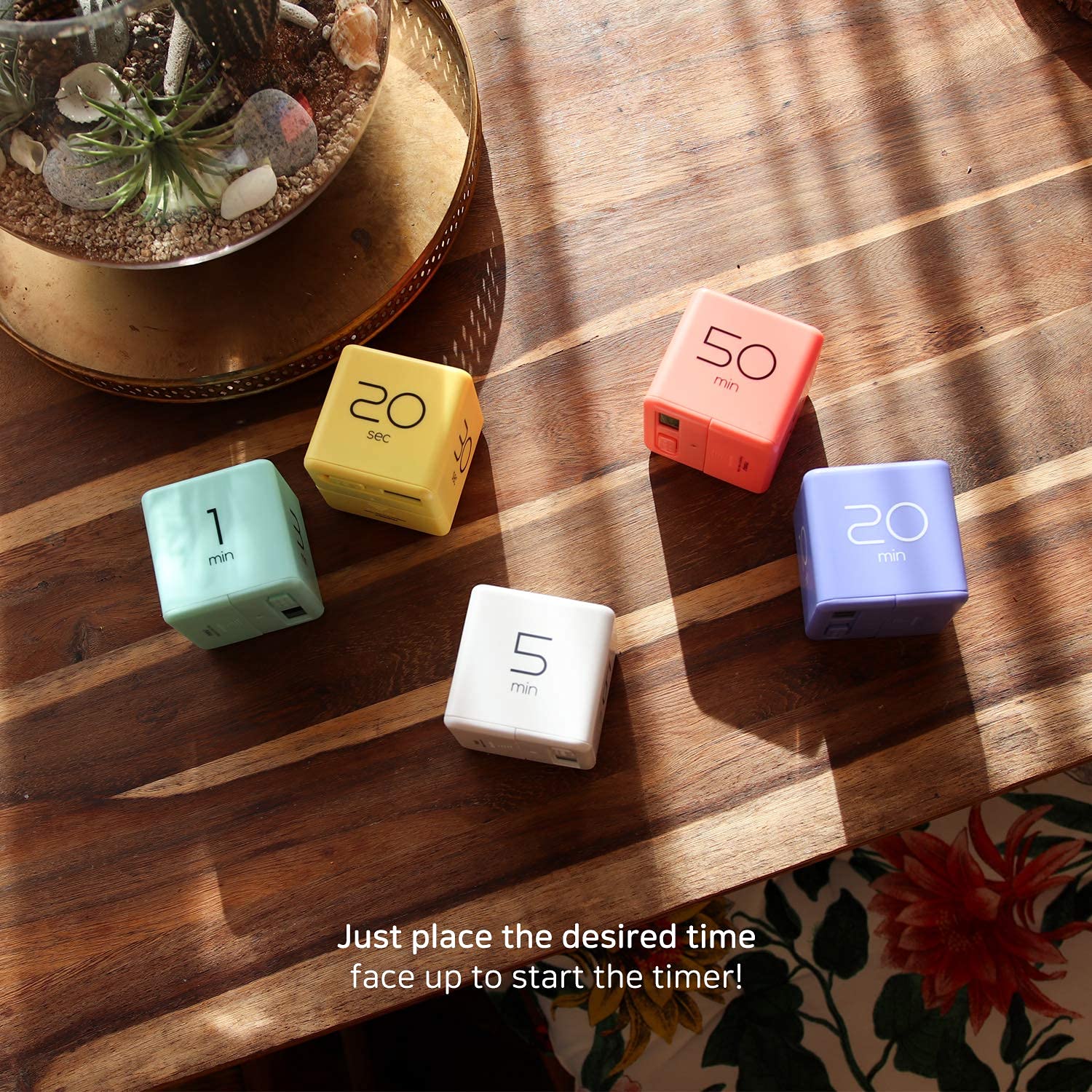Mooas Cube Timer Bundle - 1,3,5,10 Minute Mint & 5,15,30,60 Minute White - Study Timer, Cooking Timer, Workout Timer - Perfect for Classroom, Kitchen, Gym & Office Productivity