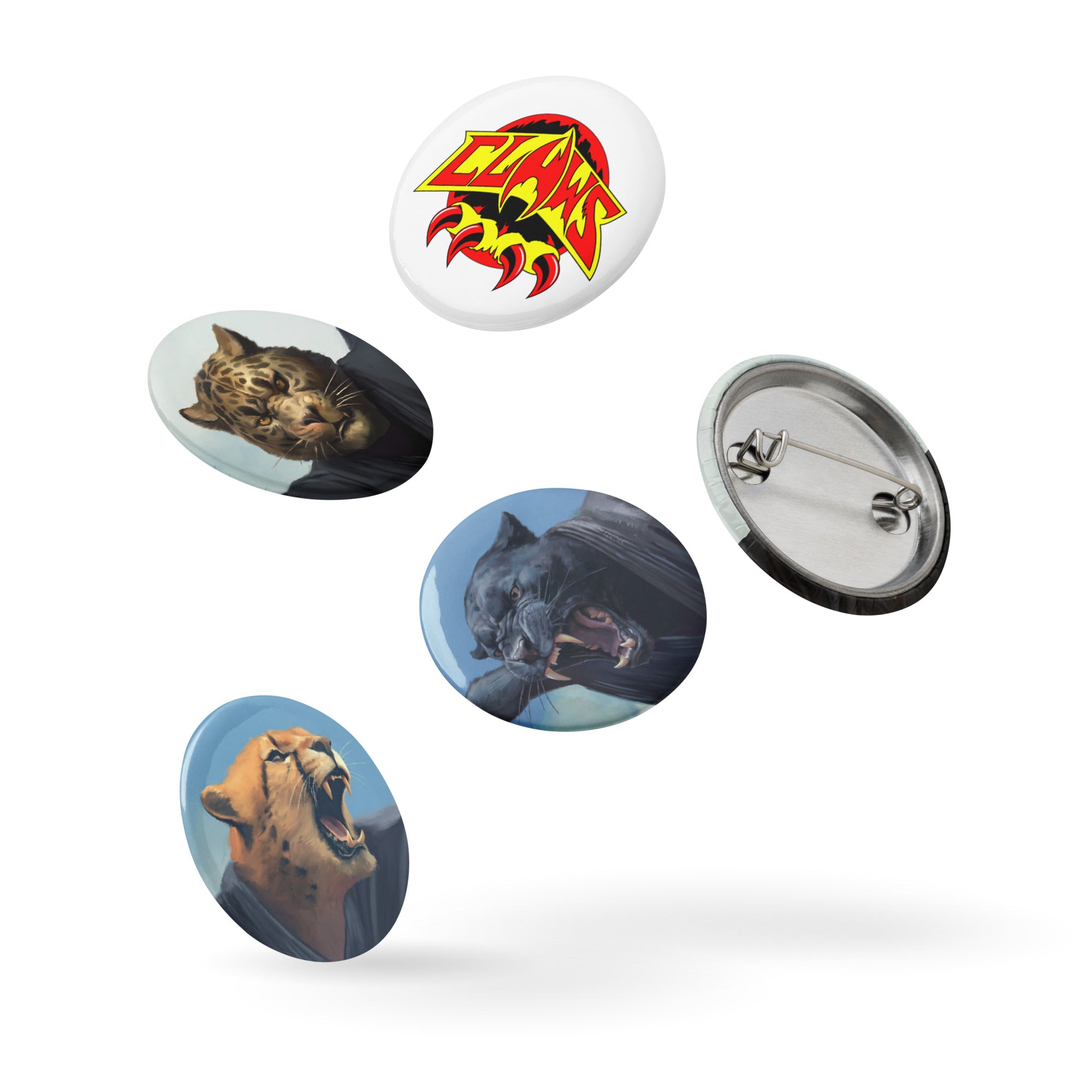 Zoo Jitsu Fighters CLAWS Pin Buttons Set - Cute Animal Martial Arts Enamel Pins for Backpacks, Jackets & Gifts - Collectible Badges for Anime Fans & Martial Arts Lovers