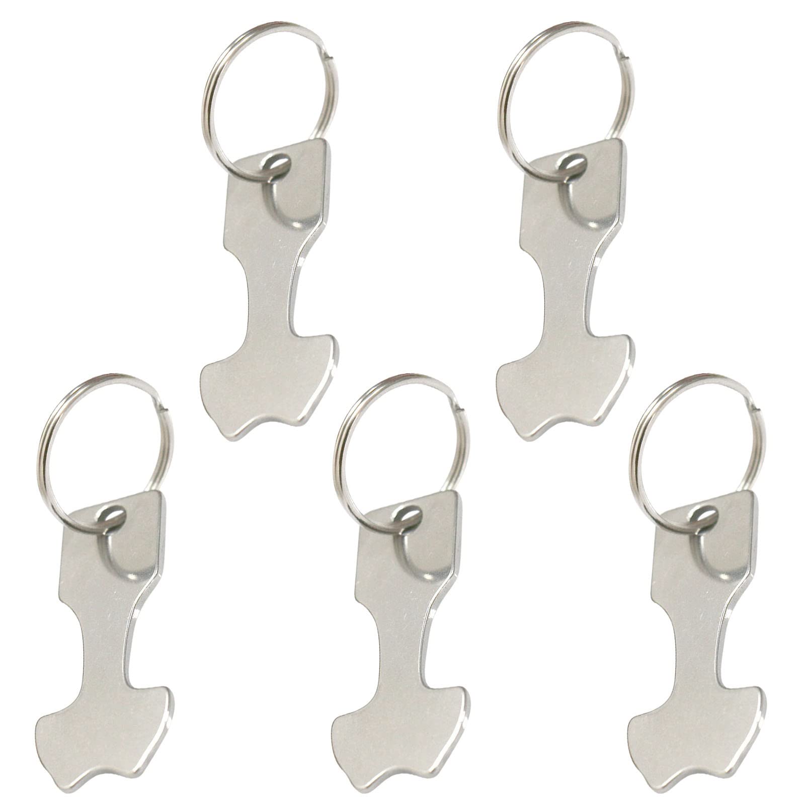 5 Pack Metal Aluminum Alloy Key Rings with Shopping Cart Tokens & Lock - Durable Coin Holder for Supermarket Trolleys, Grocery Stores & Retail Use