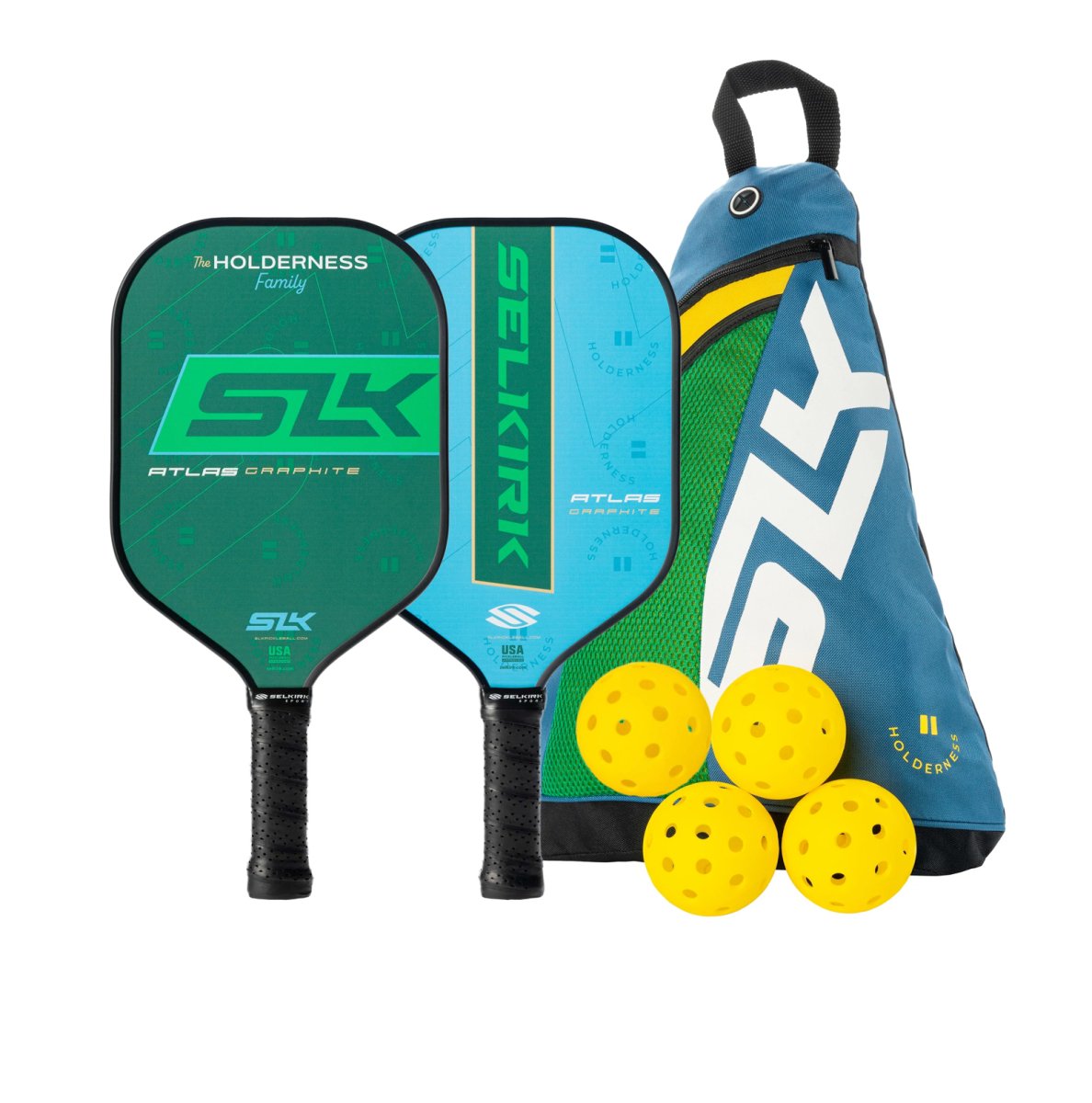 Selkirk SLK Holderness Family Pickleball Paddle Set - Premium Pickleball Equipment for Outdoor & Indoor Play - Perfect for Family Games, Tournaments & Backyard Fun