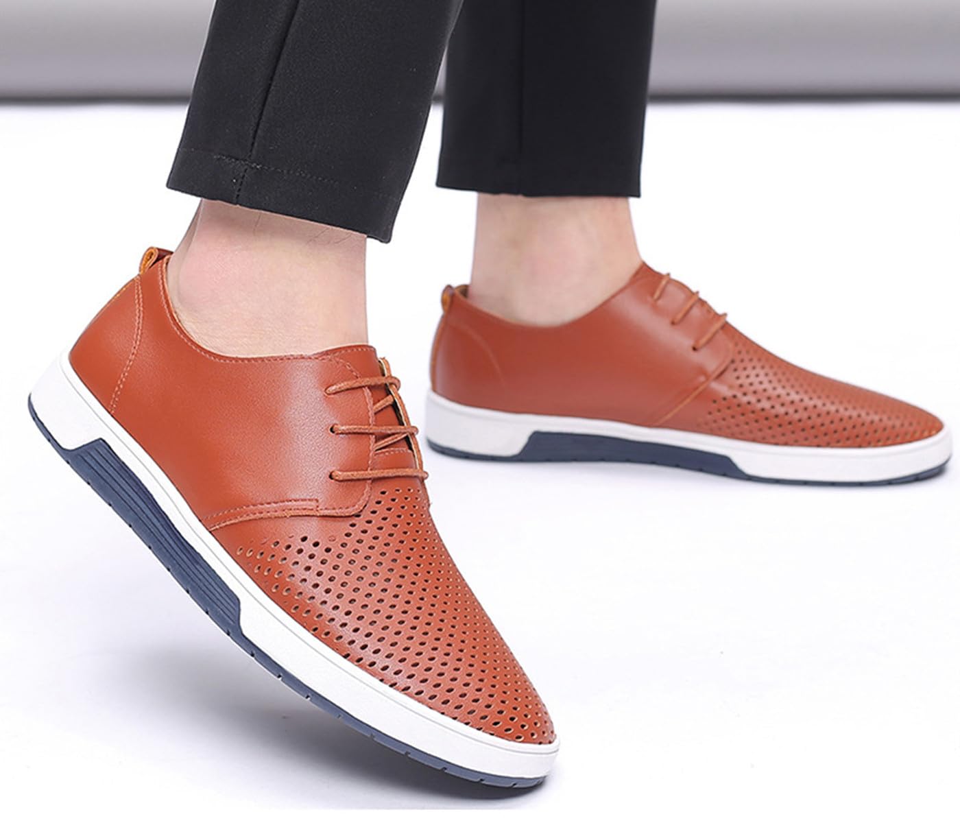 Men's Oxford Shoes - Casual Lace Up Dress Shoes for Men | Breathable Formal Slip On Sneakers | Perfect for Office, Wedding & Business Occasions