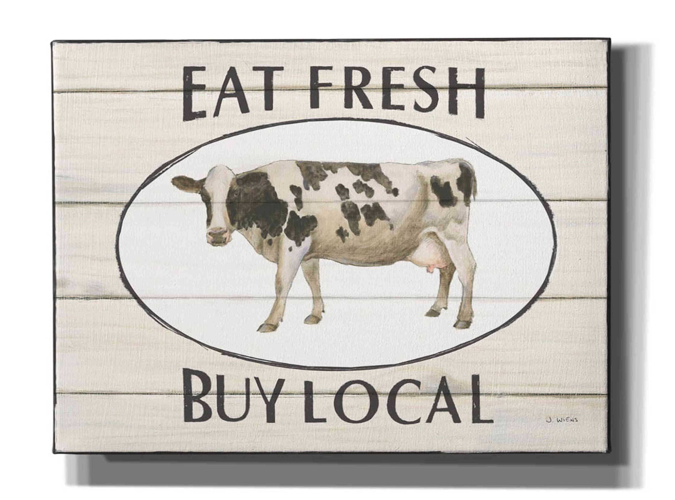 Epic Graffiti 'Country Cow V' by James Wiens - Large 54x40 Inch Canvas Wall Art for Living Room, Bedroom & Office Decor | Modern Farmhouse Painting