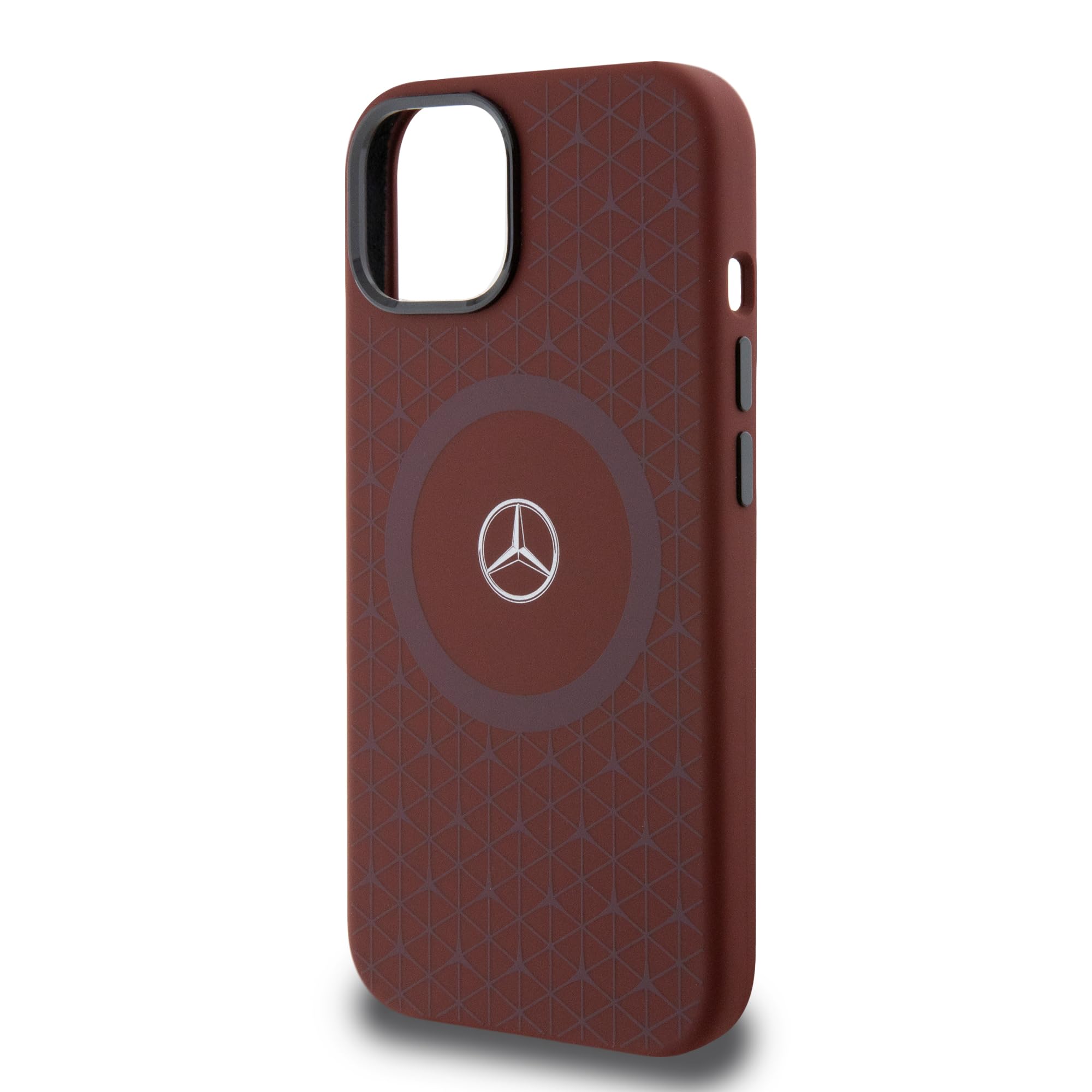 Premium Mercedes-Benz Magsafe iPhone 15 Case - Red Star Pattern Silicone Cover with Anti-Scratch Protection, Shock Absorption & Signature Logo | Perfect for Business Professionals & Luxury Car Enthusiasts