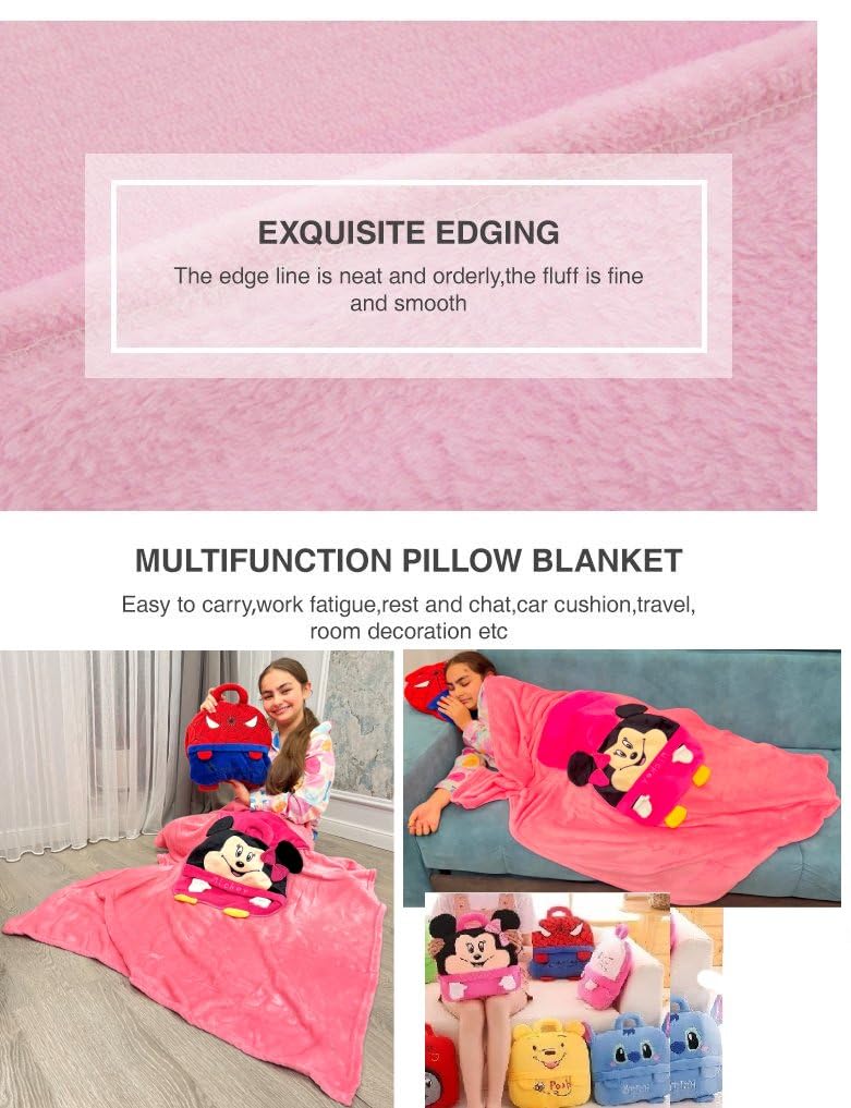 3-in-1 Travel Pillow Blanket Bag for Kids Ages 0-15 | Soft Plush Convertible Blanket & Pillow | Perfect for Airplane, Car Rides & Sleepovers