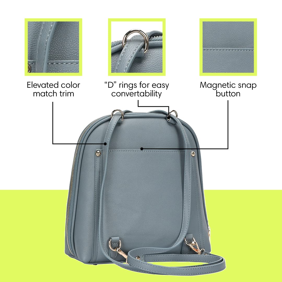 Miztique The Daisy Convertible Backpack Purse for Women - Soft Vegan Leather Crossbody Bag with Adjustable Straps | Perfect for Travel, Work & Everyday Use