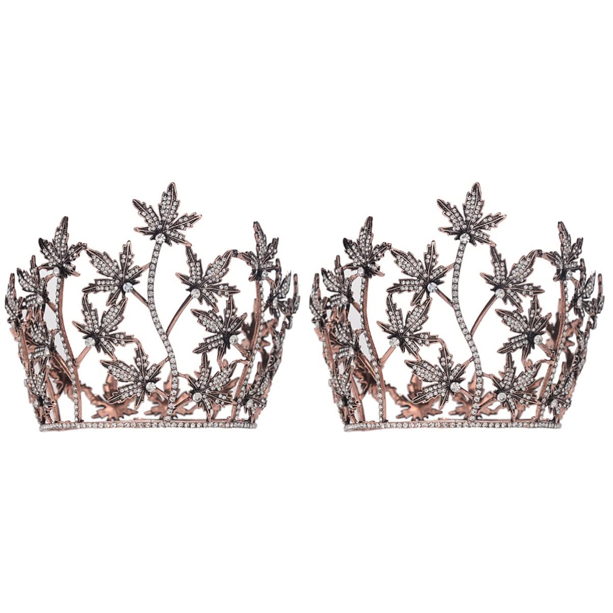 Minkissy 2-Piece Baroque Wedding Hair Accessories Set - Rhinestone Tiara & Crystal Pearl Crown Headband for Brides, Birthday Parties & Vintage-Themed Events | Elegant Bridal Headwear for Weddings, Prom & Special Occasions