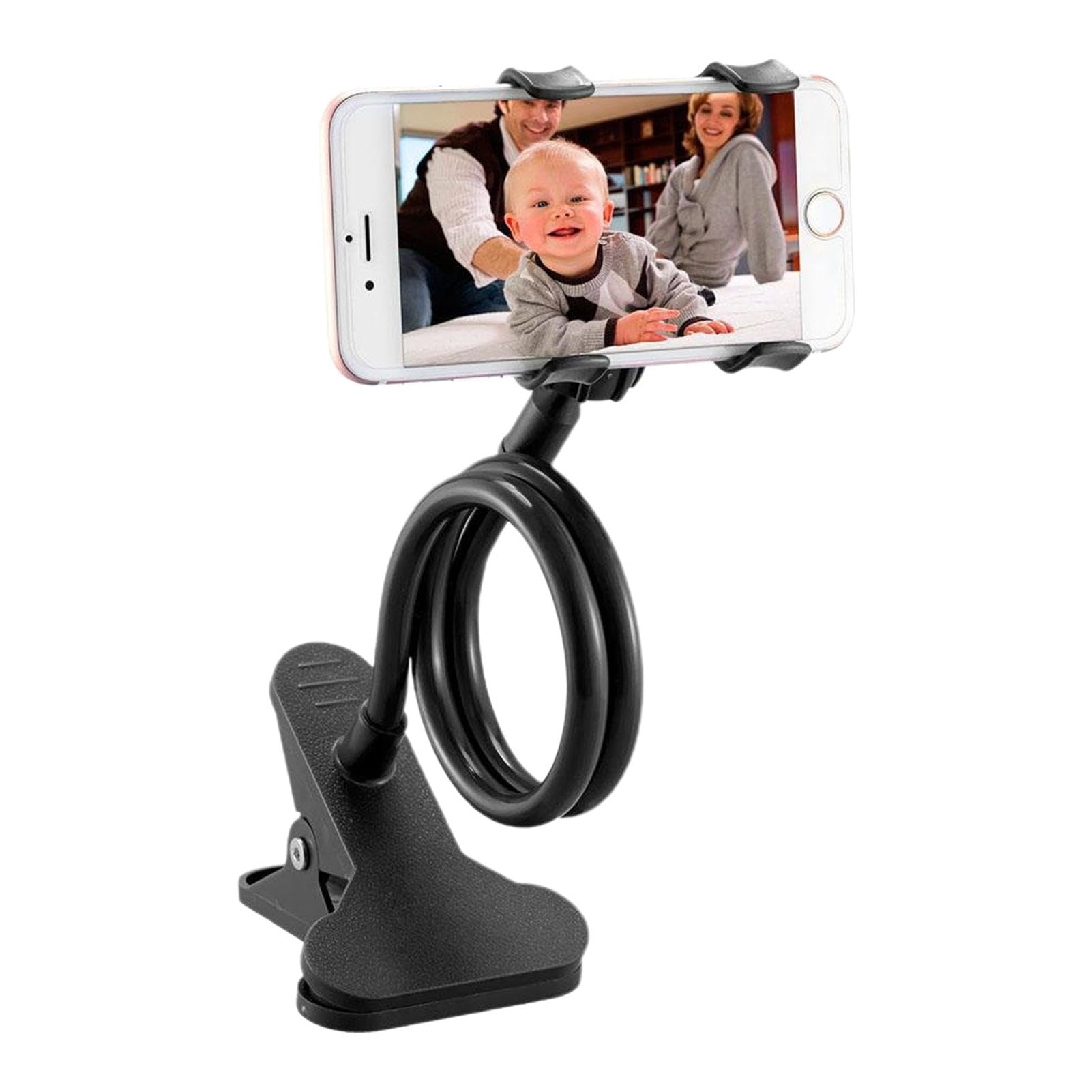 Flexible Gooseneck Phone Holder - Adjustable Bedside Stand for Hands-Free Viewing