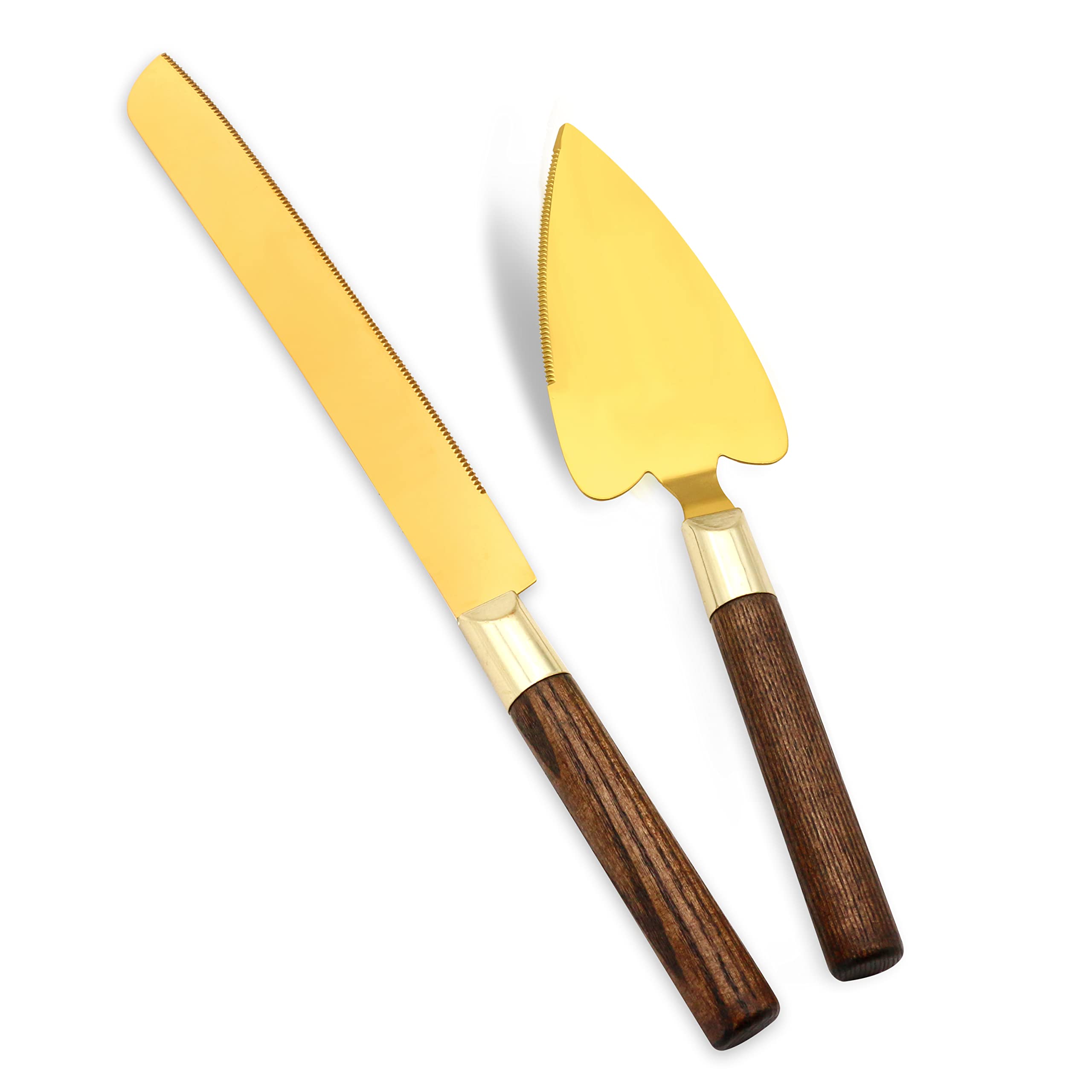 CHQLPBF Gold Cake Pie Pastry Servers Set - Elegant Cake Knife & Server for Wedding, Birthday, Party, Anniversary - Perfect for Cake Cutting, Dessert Serving & Special Occasions