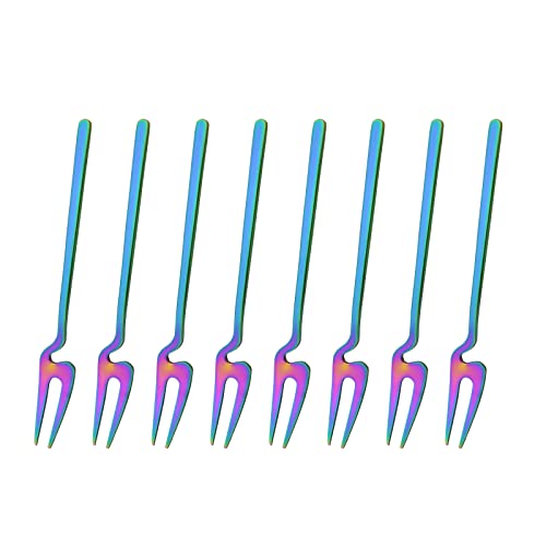 8Pcs Fruit Fork-Rainbow