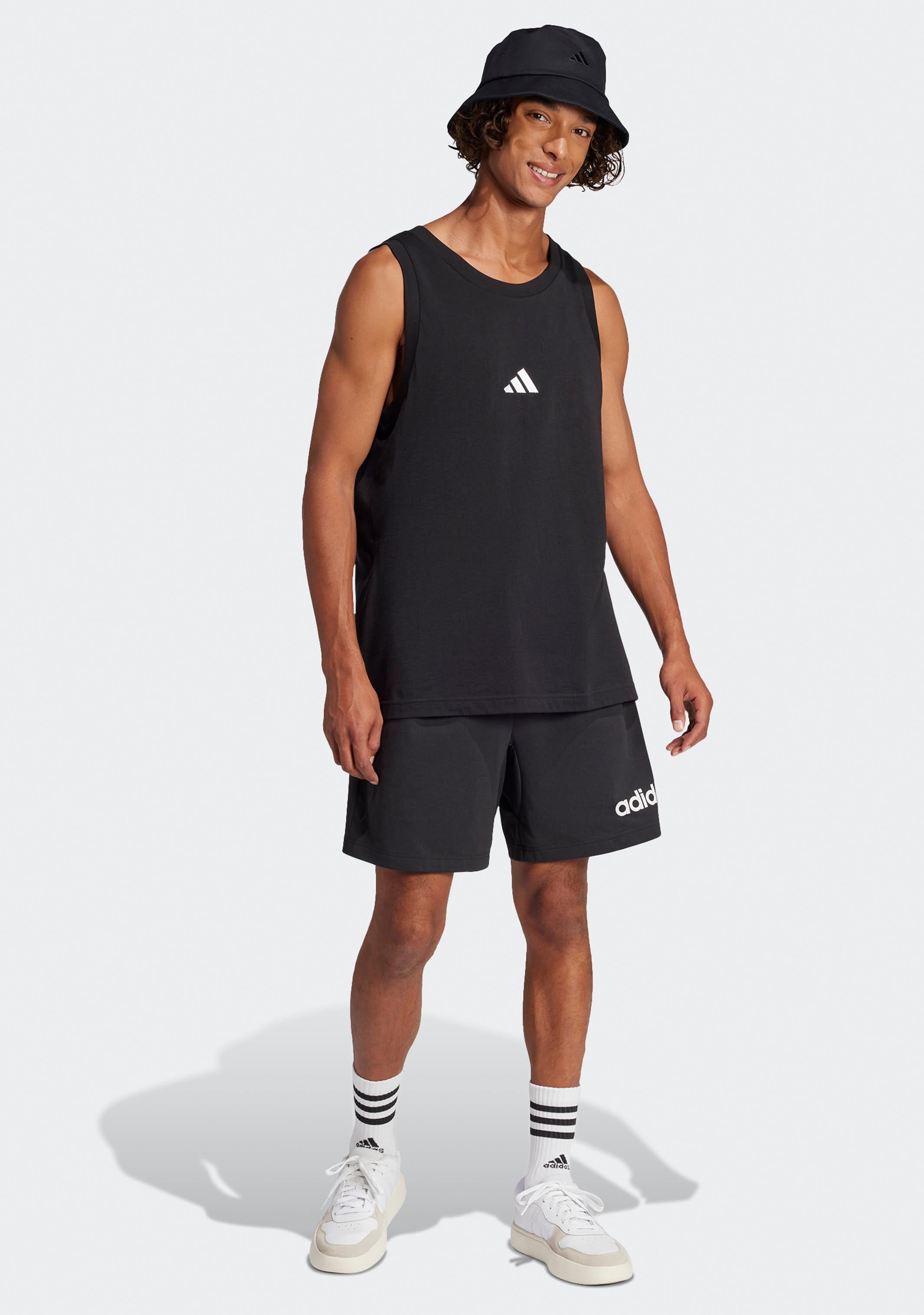 Adidas Men's Essentials Small Logo Tank Top - Lightweight Workout Shirt for Gym, Running & Casual Wear - Moisture-Wicking Activewear for Men