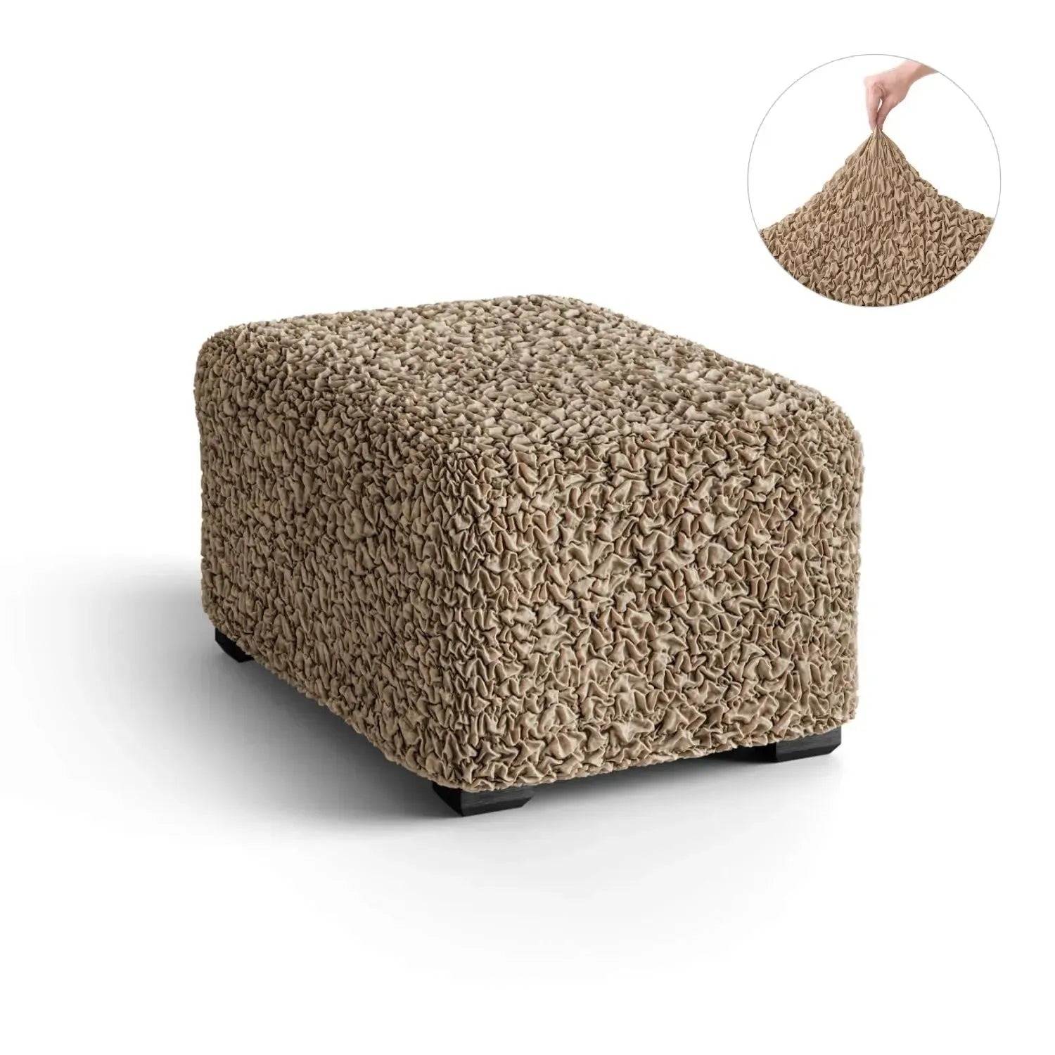 Ottoman Slipcover Medium Size - Premium Fuco Cotton Collection | Perfect for Living Room, Bedroom & Home Decor