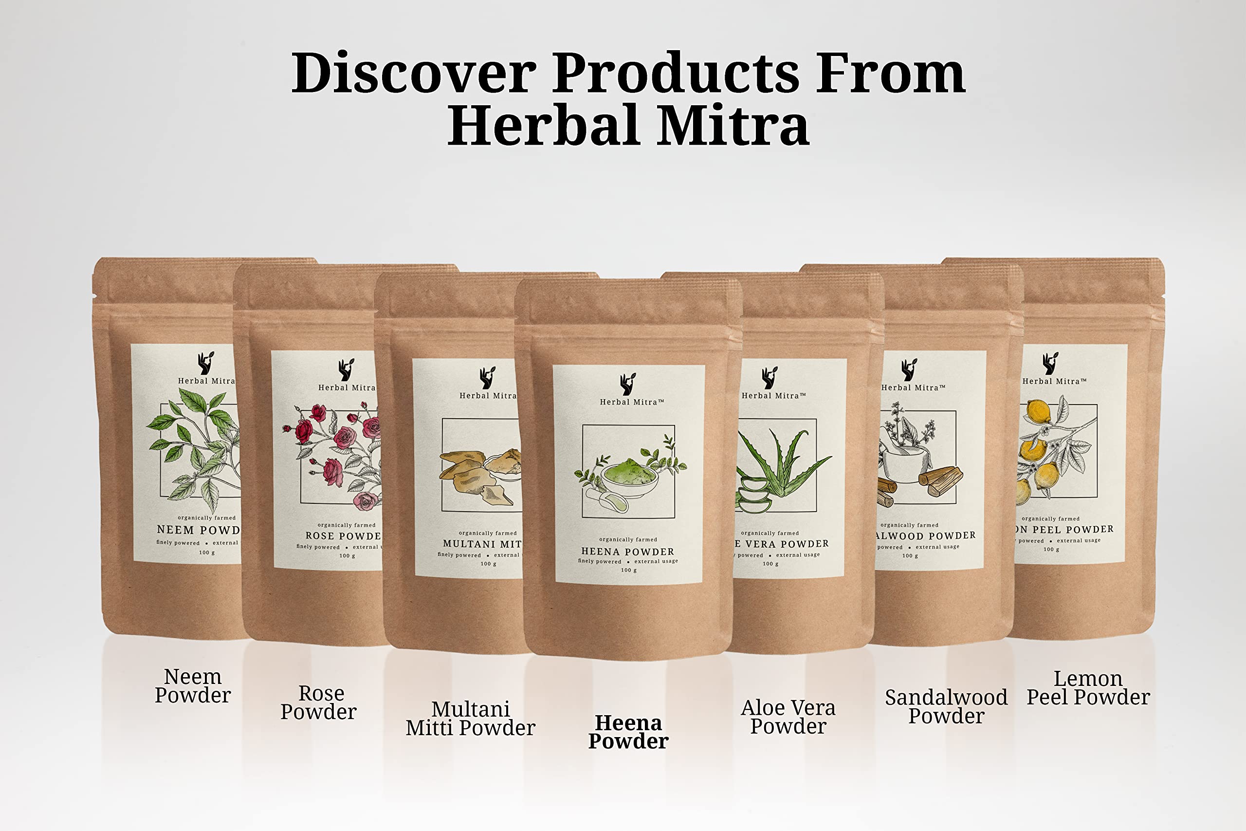 Herbal Mitra Natural Henna Hair Conditioner Powder for Women & Men | Pure Heena for Shine & Nourishment | Paraben, Chemical & Sulfate Free | Eco-Friendly Paper Pouch (100g) | Perfect for Dry, Damaged Hair & Natural Hair Care Routine