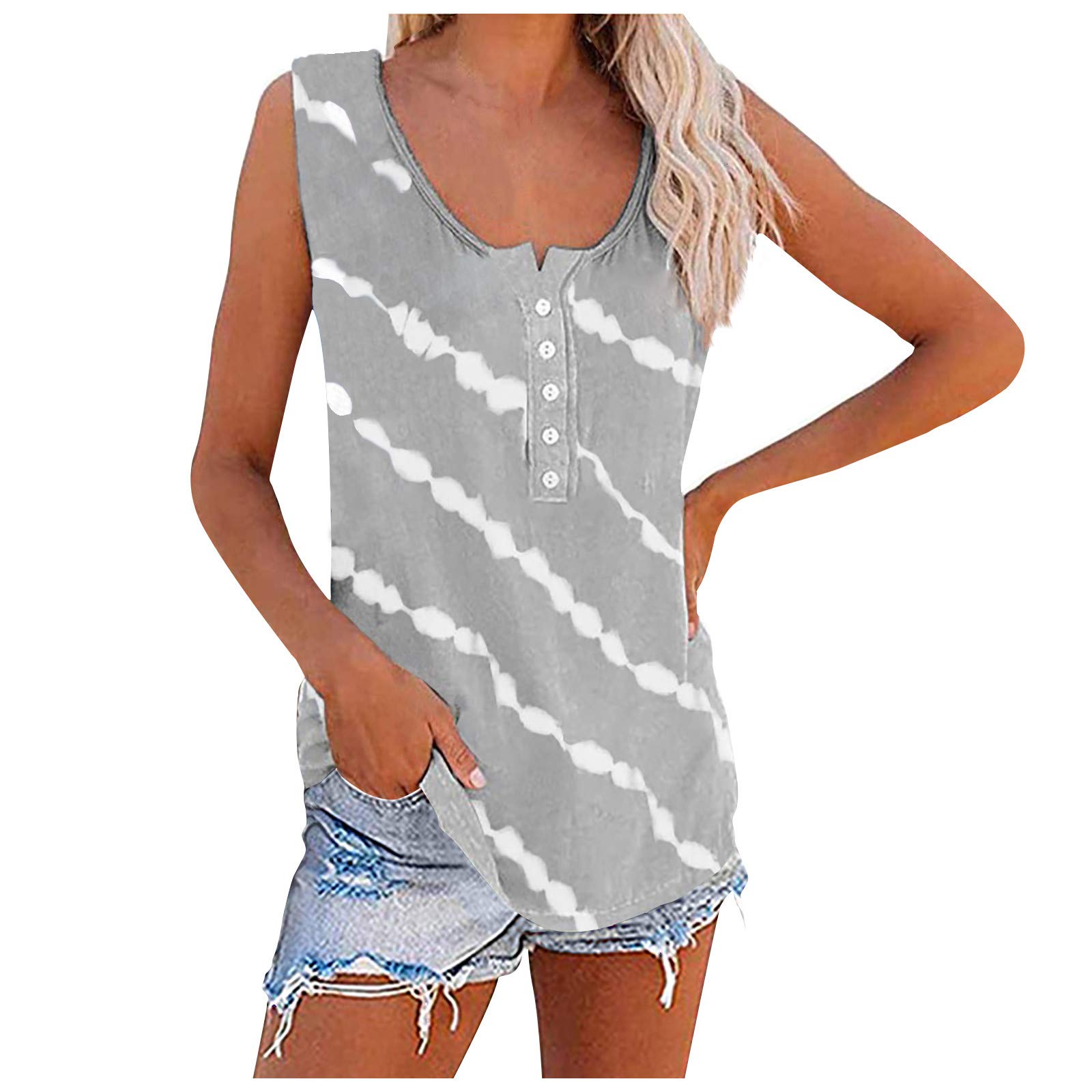 Women's Sleeveless Tunic Tops - Summer Casual V Neck Criss Cross Tank Blouse | Perfect for Beach, Vacation & Everyday Wear