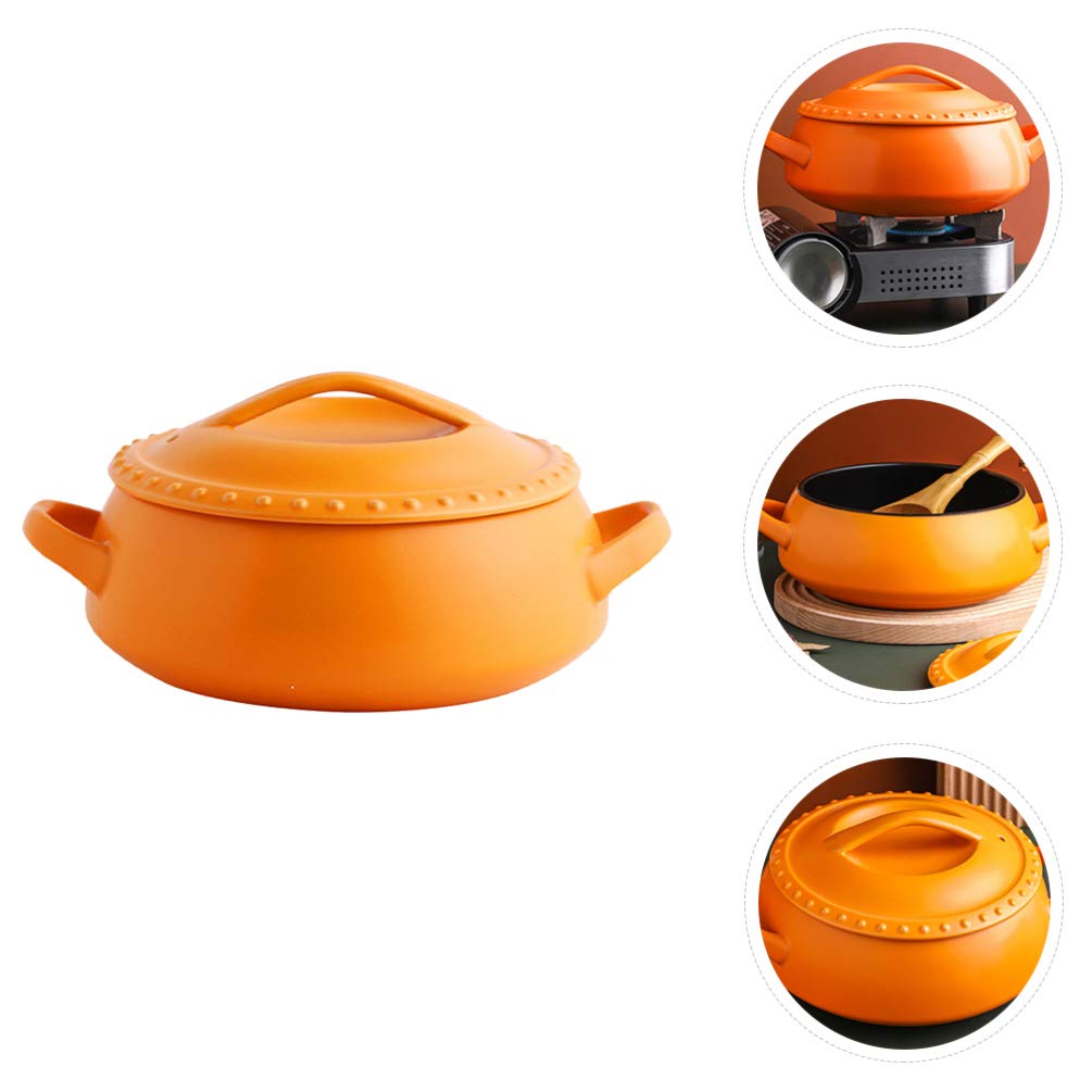 1pc Ceramic Casserole Pot - Non-Stick Korean Style Earthenware Soup Pot for Stewing & Cooking | Perfect for Home Kitchen, Soup Making, and Korean-Style Meals
