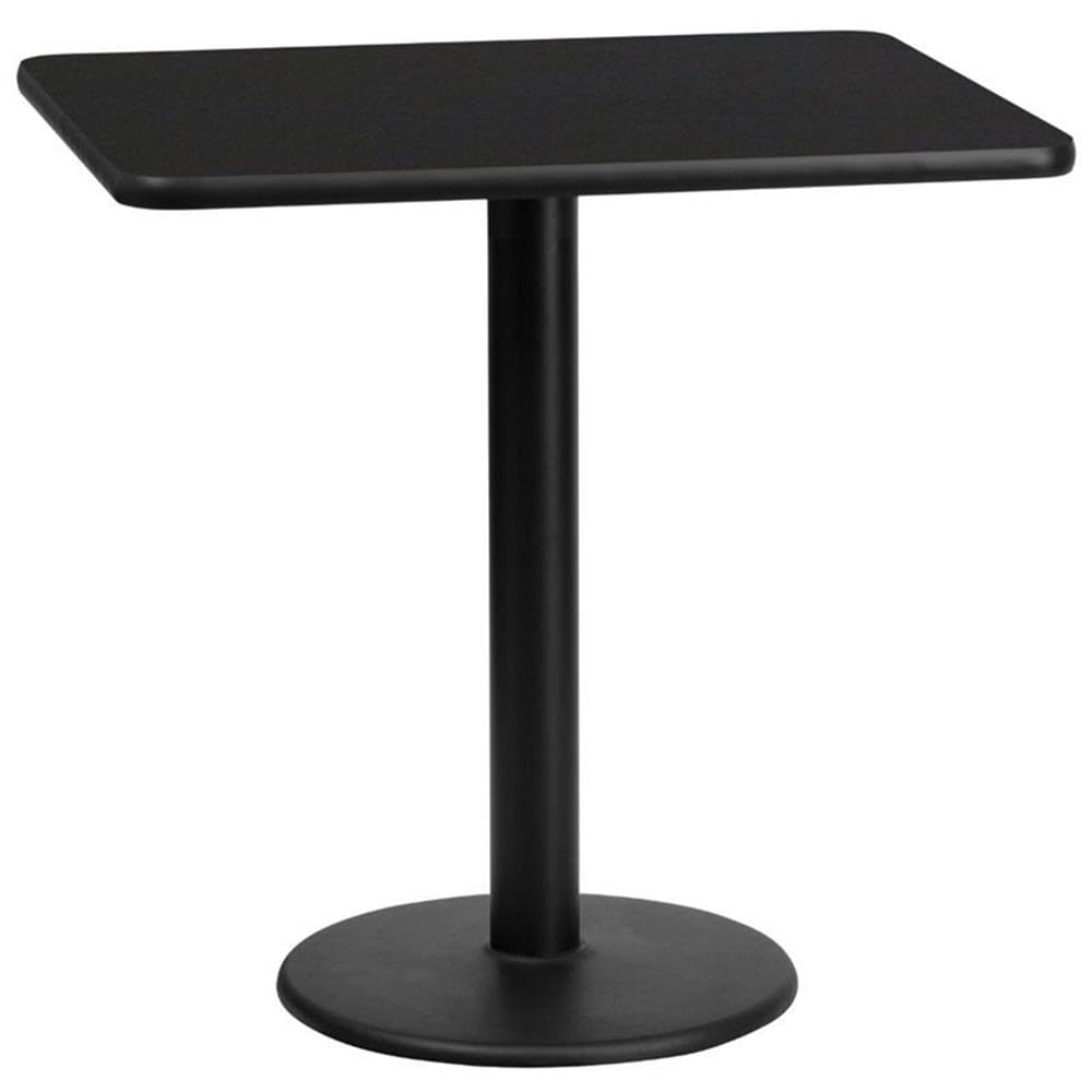 BOWERY HILL 24 x 30 Inch Black Restaurant Dining Table - Perfect for Small Spaces, Kitchens, and Modern Dining Rooms