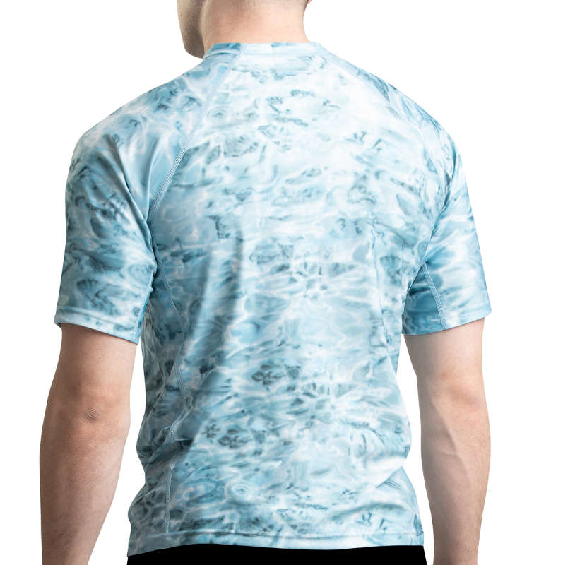 Men's Quick-Dry Loose Fit Short Sleeve Swim Rash Guard Shirt - UPF 50+ Sun Protection for Swimming, Surfing & Beach Activities | Aqua Design