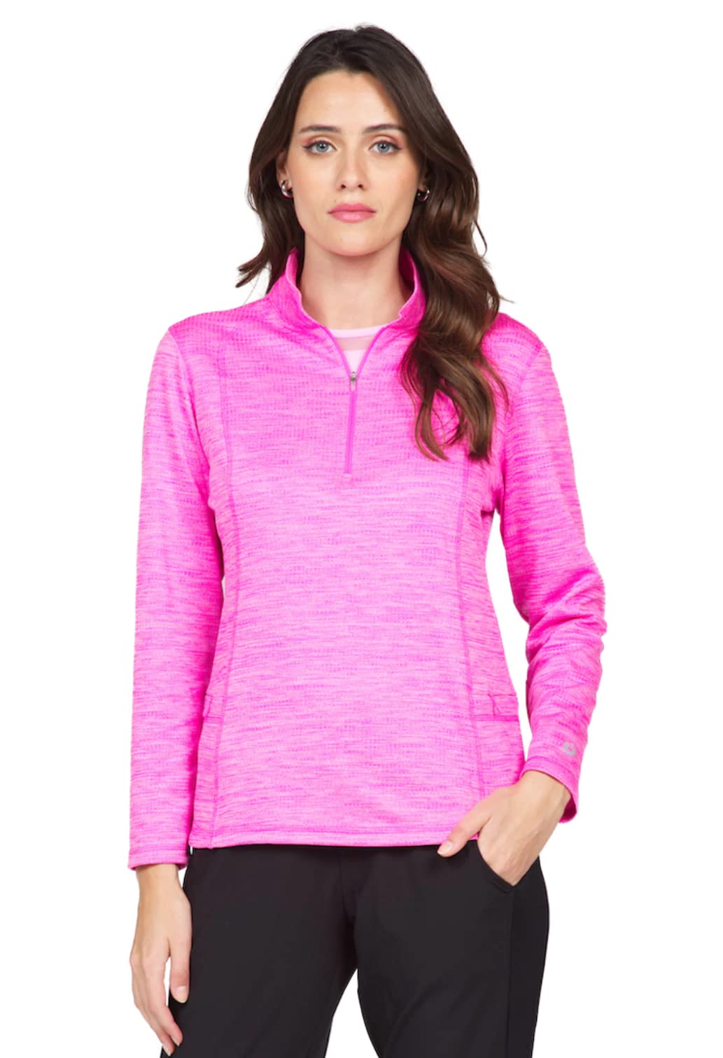 IBKUL UPF 50+ Sun Protective Space Dye Waffle-Knit Pullover - Women's Athleisure Wear for Outdoor Activities, Yoga & Travel