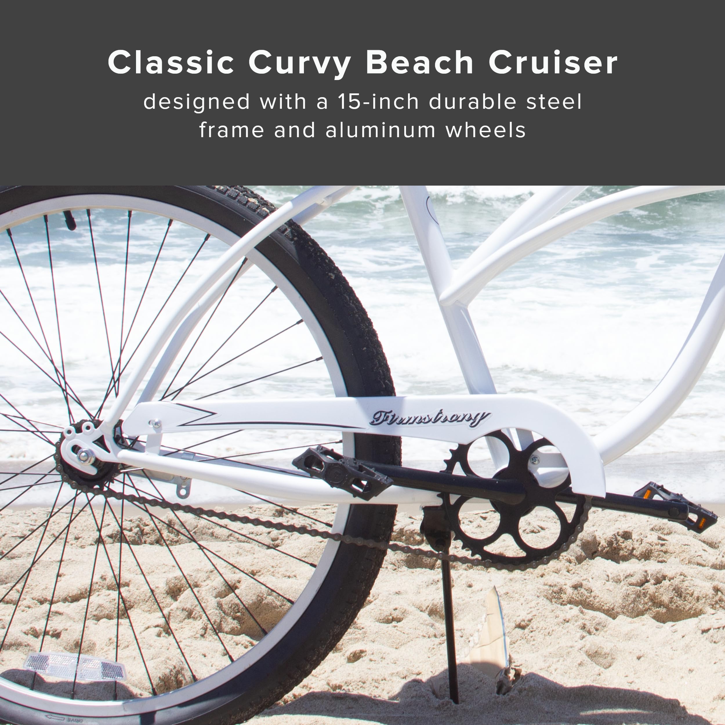 Firmstrong Urban Lady Beach Cruiser Bike - Comfortable Women's Bicycle for Leisure Riding, Commuting & Beach Cruising | Perfect for Coastal Rides, City Commutes & Weekend Adventures