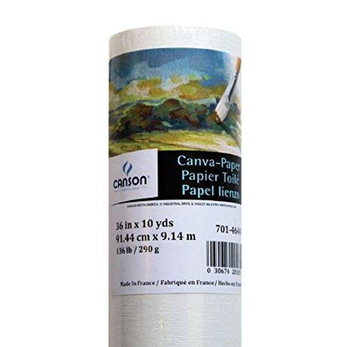 Canson Artist Series Canva-Paper Roll, 36in x 10yd (136lb/290g) - Premium Artist Paper for Oil Painting, Acrylics & Mixed Media - Ideal for Adults & Art Students - Perfect for Studio Work, Classroom Projects & Professional Art Creations