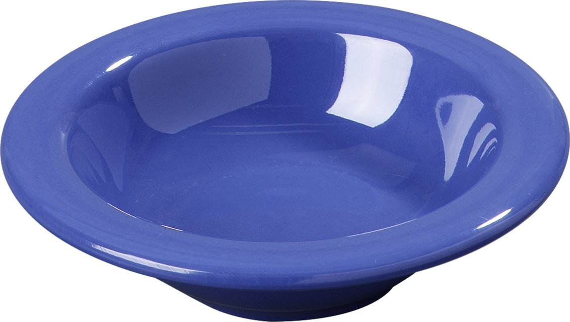Carlisle FoodService Reusable Plastic Bowl with Rim - 4.2 oz Melamine Buffet Bowl for Restaurants, Catering & Home Use - Durable Dishwasher Safe Serving Bowl (Pack of 48, Ocean Blue) - Perfect for Salad Bars, Party Snacks & Food Display