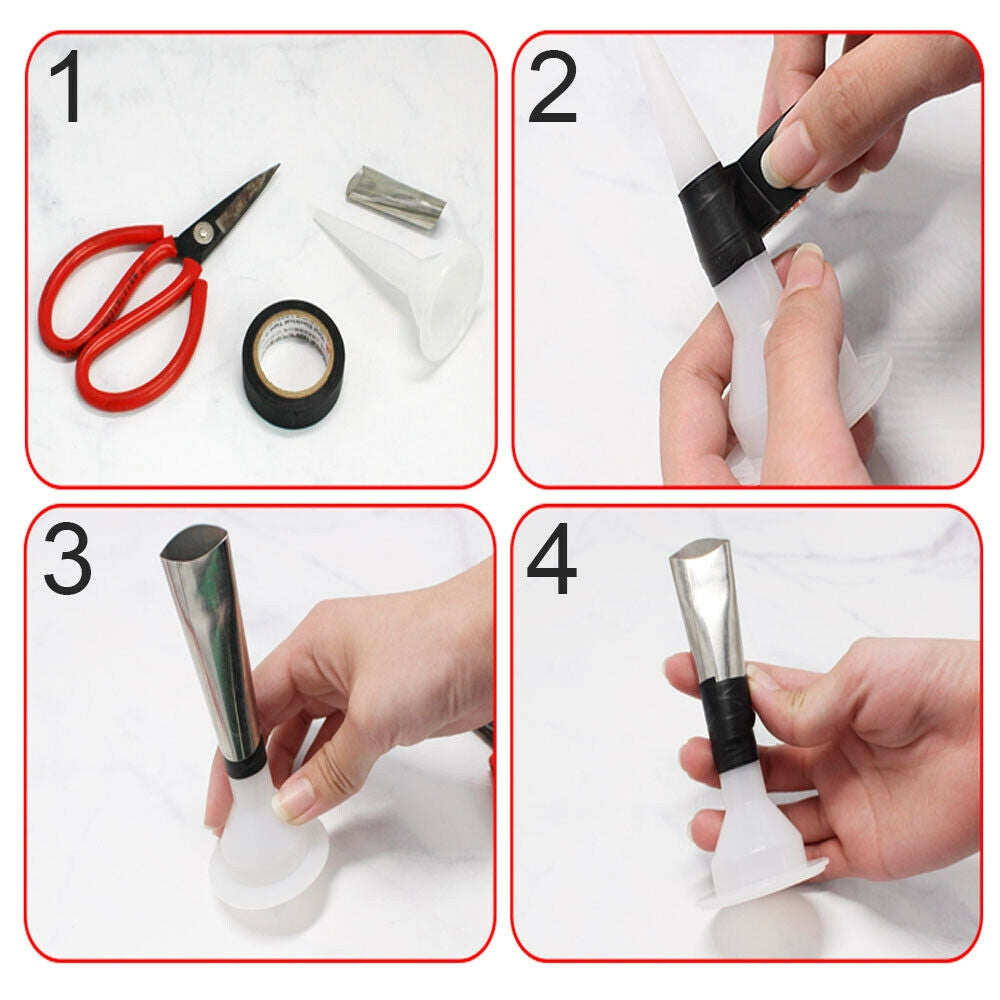 17-Piece Caulking Finisher Kit - Professional Caulk Nozzle Applicator & Sealant Finishing Scraper Tools for Perfect DIY Home Repairs - Ideal for Bathroom, Kitchen & Window Sealing Projects