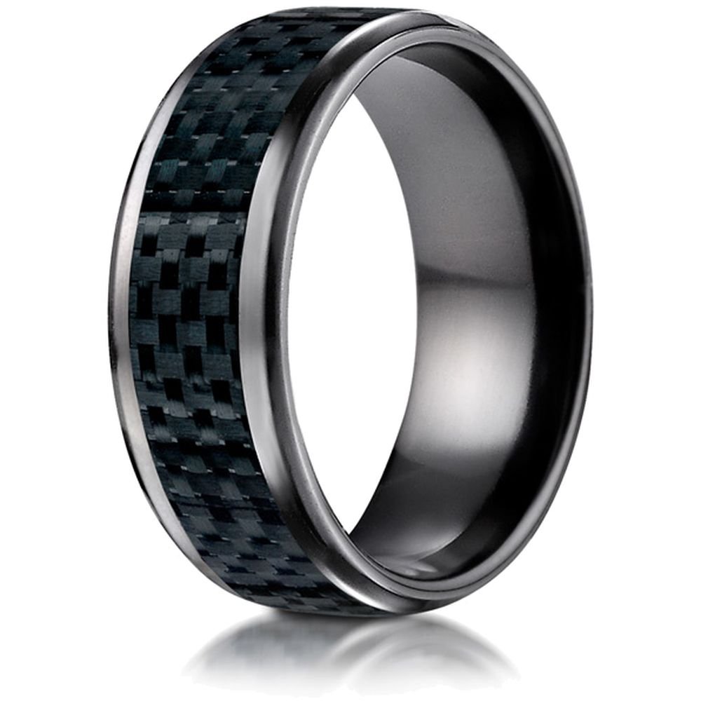 Black Titanium 8mm Comfort Fit Wedding Band for Men - Durable & Lightweight Ring for Everyday Wear, Anniversary Gift & Special Occasions