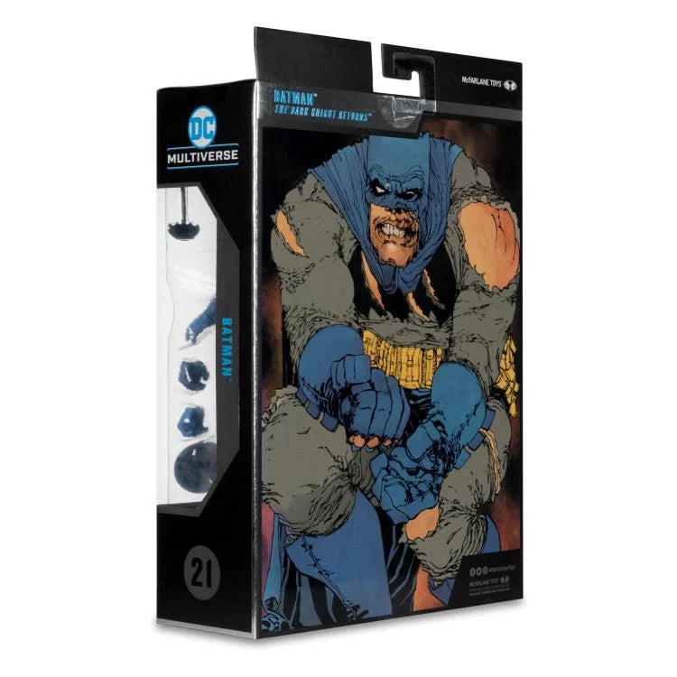 Batman Battle Damage Platinum Chase Figure - The Dark Knight Returns DC Multiverse Collector Edition Action Figure for Display, Cosplay, and Comic Book Collections