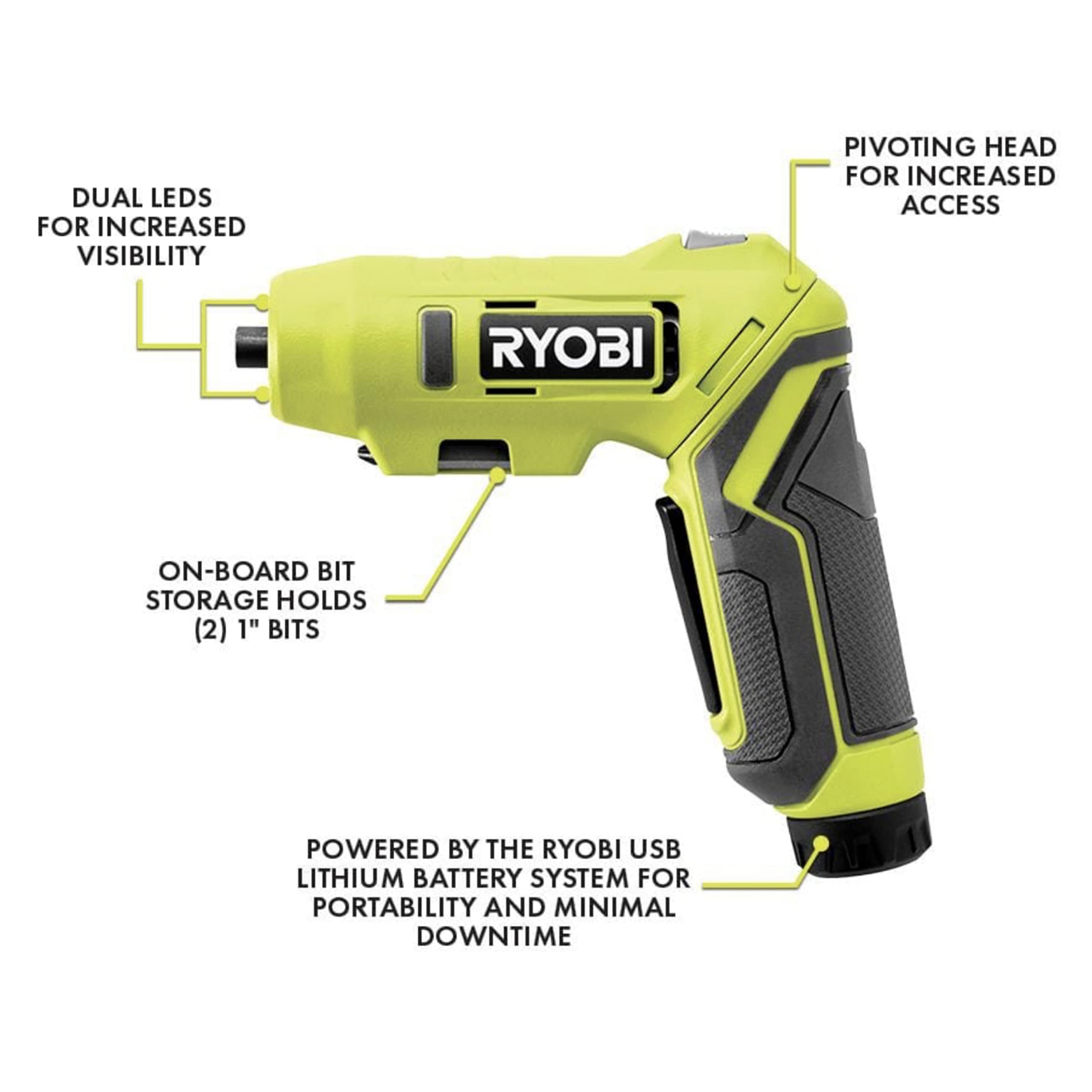 Compact USB Rechargeable Lithium Screwdriver Set with Pivoting Head, 3x 2.0Ah Batteries, Zipper Tool Pouch & USB Cable - Dual LED Light, Onboard Bit Storage - Perfect for Home DIY, Electronics Repair & Small Appliance Maintenance