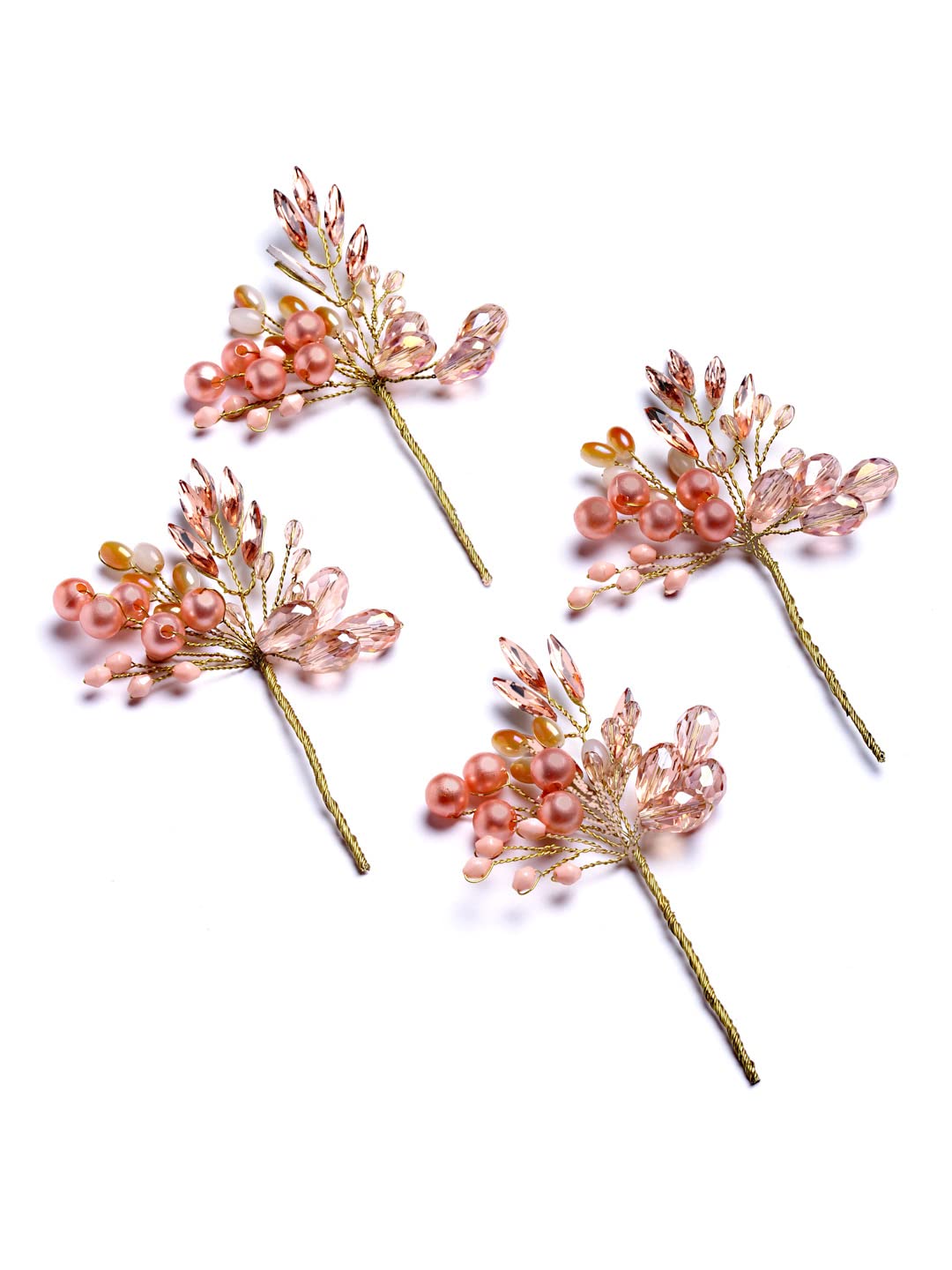 Handmade Pink Medium Size Hair Clip Set - Vogue Hair Accessories, Juda Pin, Bun Pin for Weddings, Parties, and Everyday Elegance