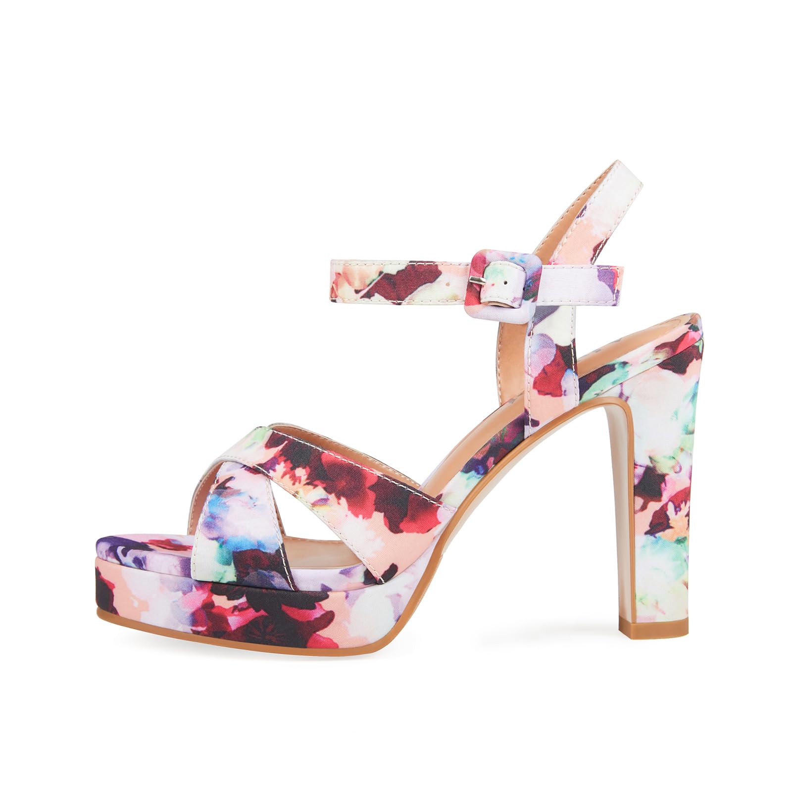 Women's Strappy Chunky Heel Sandals - Open Toe Platform High Heels with Ankle Strap | Summer Dress Shoes for Weddings, Parties & Date Nights