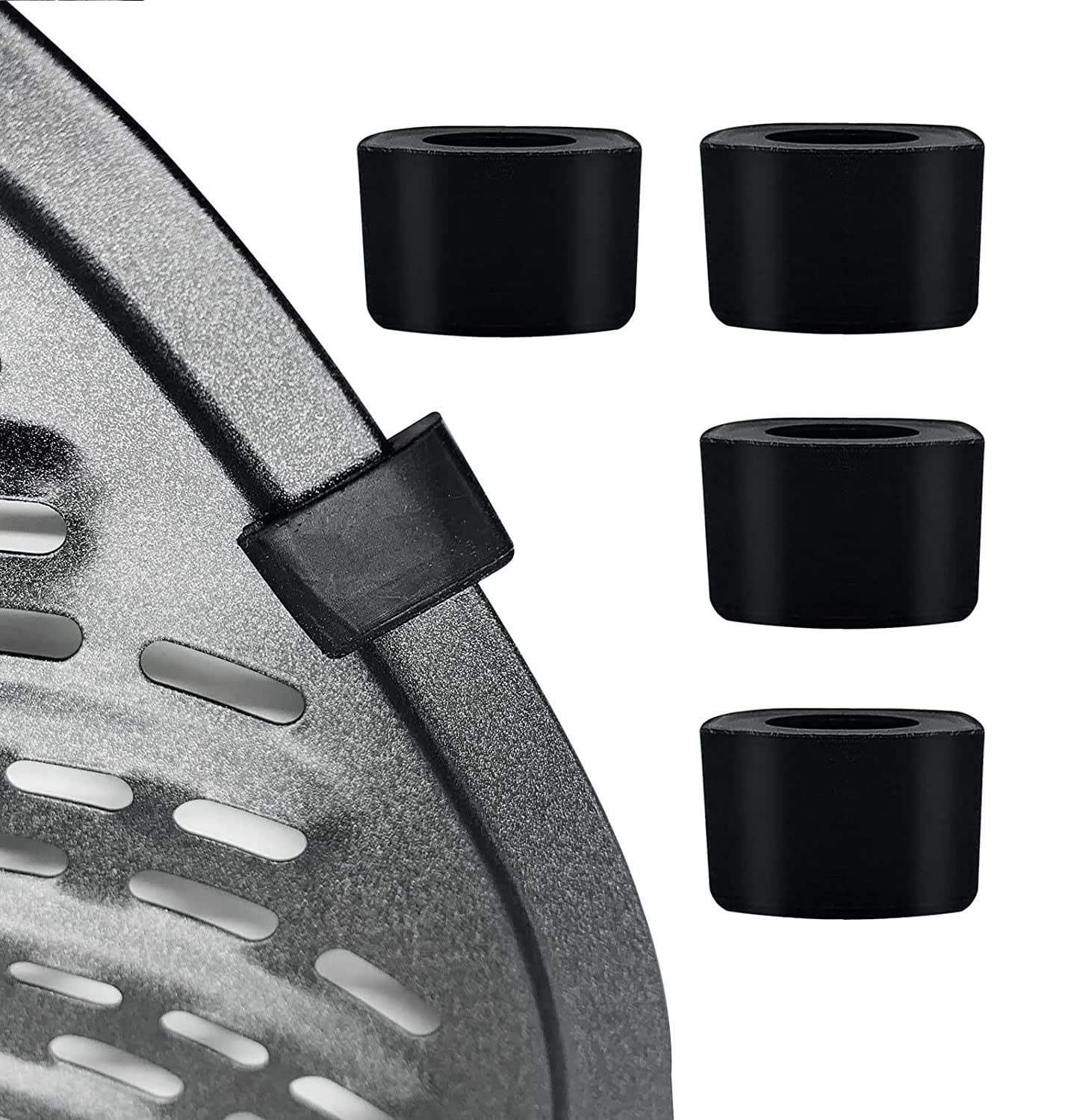 Premium 4PCS Air Fryer Rubber Tips for PowerXL 7QT & 2QT Models - Non-Slip Silicone Bumpers & Feet for Crisper Plate & Grill Pan - Perfect for Kitchen Safety & Stability During Cooking