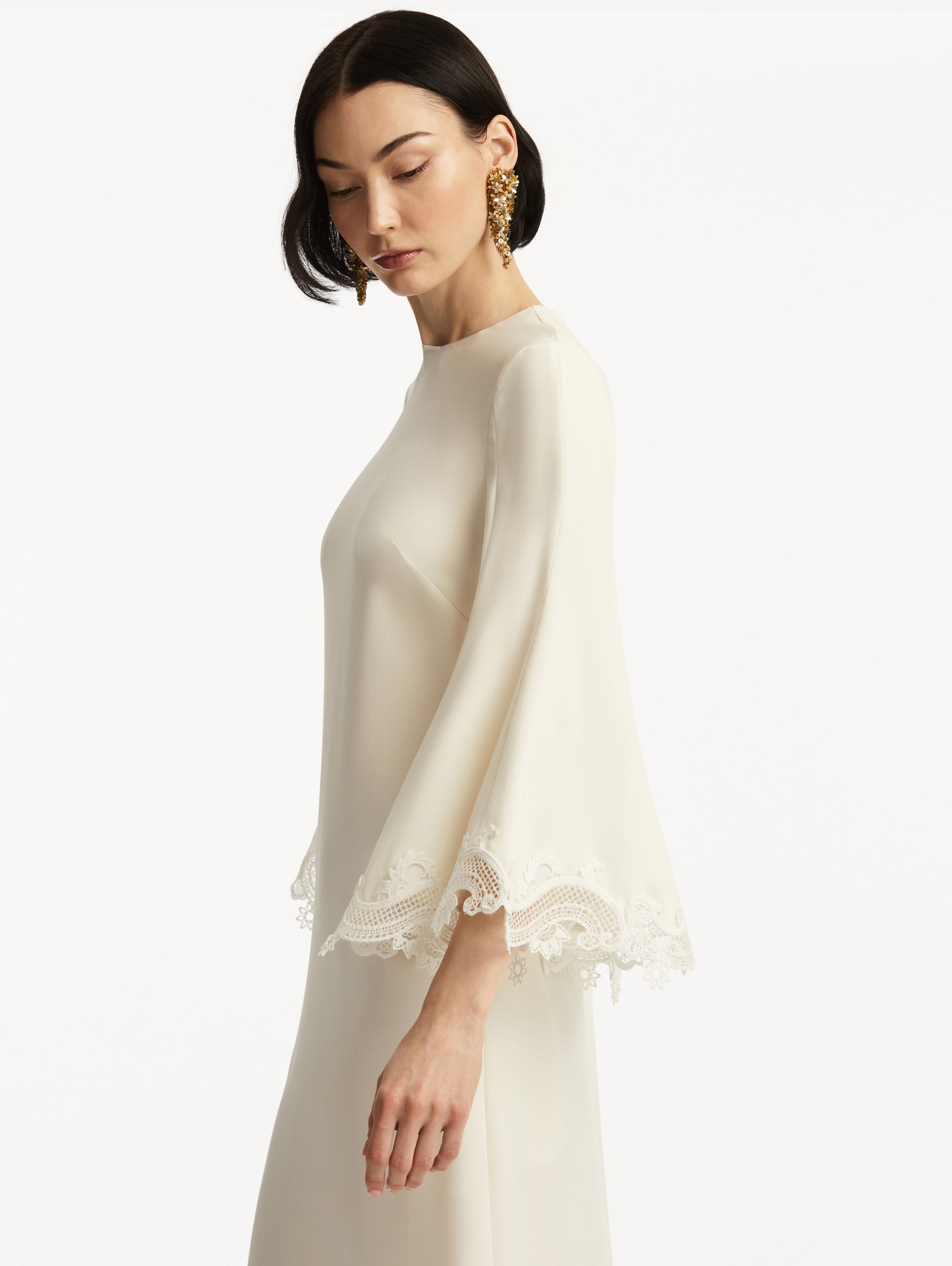 Elegant Scroll Guipure Embroidered Caftan Dress for Women - Perfect for Beach Cover Ups, Summer Parties & Boho Fashion