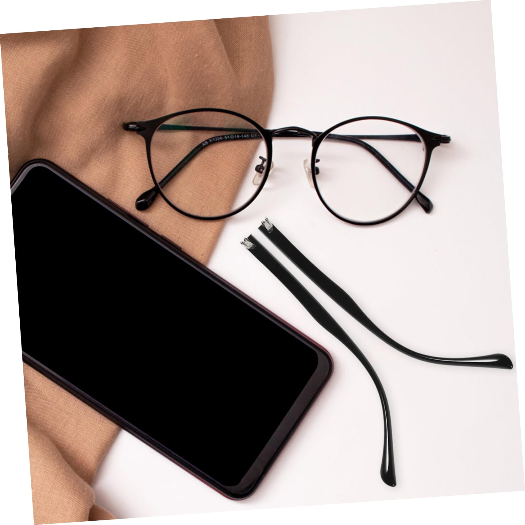 Gogogmee 1 Pair Universal Metal Glasses Temple Replacement Arms - Compatible with Eyeglasses & Sunglasses Repair Kit | Perfect for Broken Frames, DIY Fixes, and Emergency Eyewear Repairs