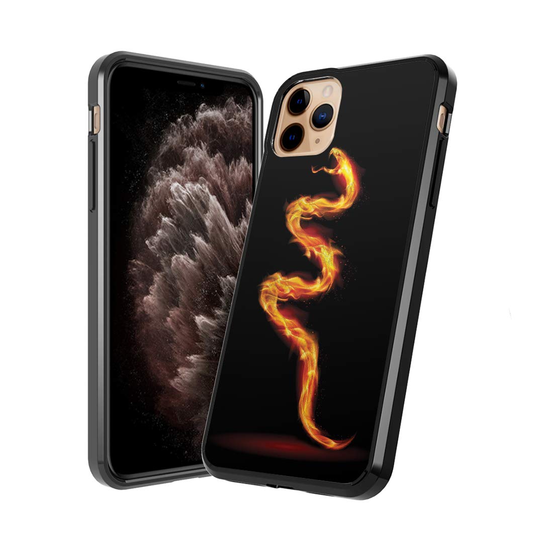 Moriko Cute Fusion Gel Case for iPhone 11 Pro - Anti-Scratch Slim Protective Cover with Soft Grip (Orange Fire Snake) | Perfect for Everyday Use, Work & Travel