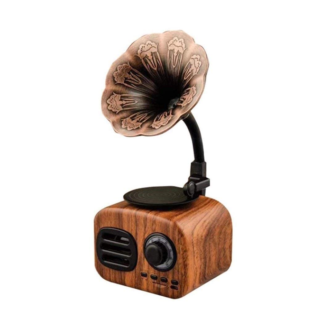 ASDNN Vintage Bluetooth Gramophone Speaker - Belt-Drive Record Player with Wireless Connectivity, Rechargeable Battery & TF Card Slot | Perfect for Home Office, Entertainment & Retro Decor