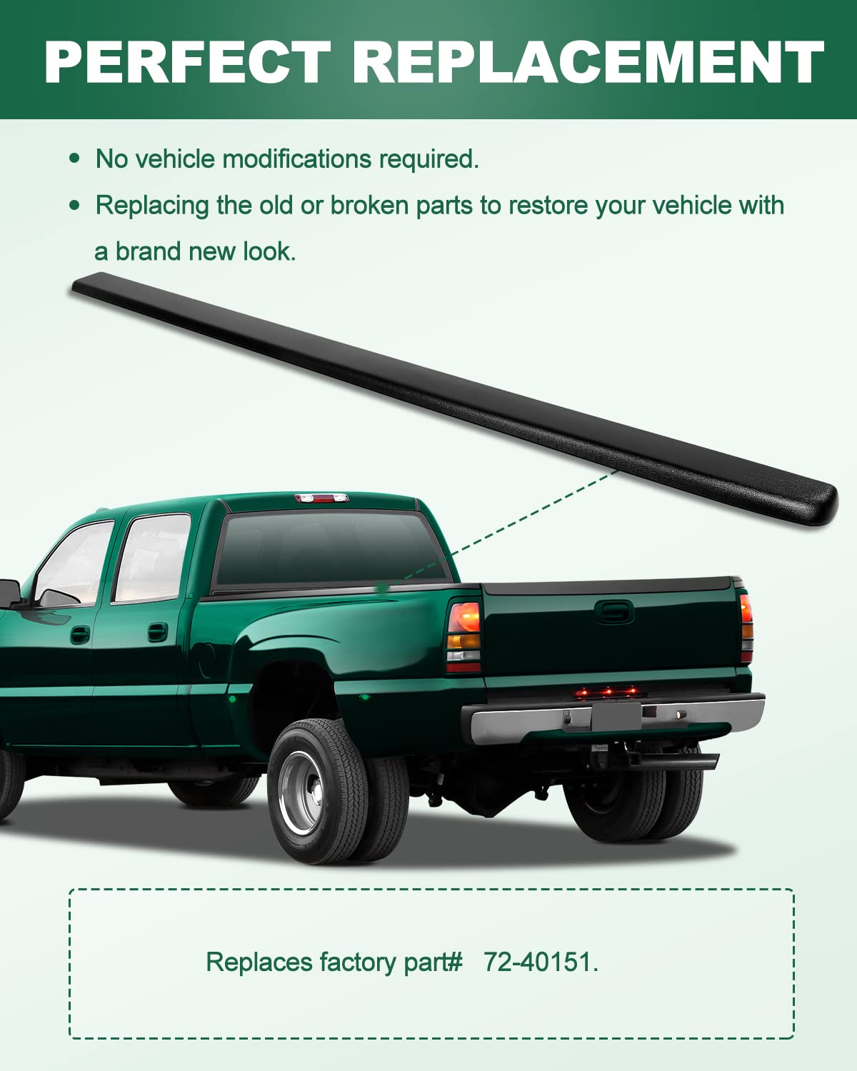 SCITOO Matte Black Truck Bed Rail Caps - Compatible with 2001-2006 GMC Sierra & Chevrolet Silverado 1500/2500/3500 | Durable Bed Side Rail Protector | Perfect for Hauling, Off-Roading & Truck Customization