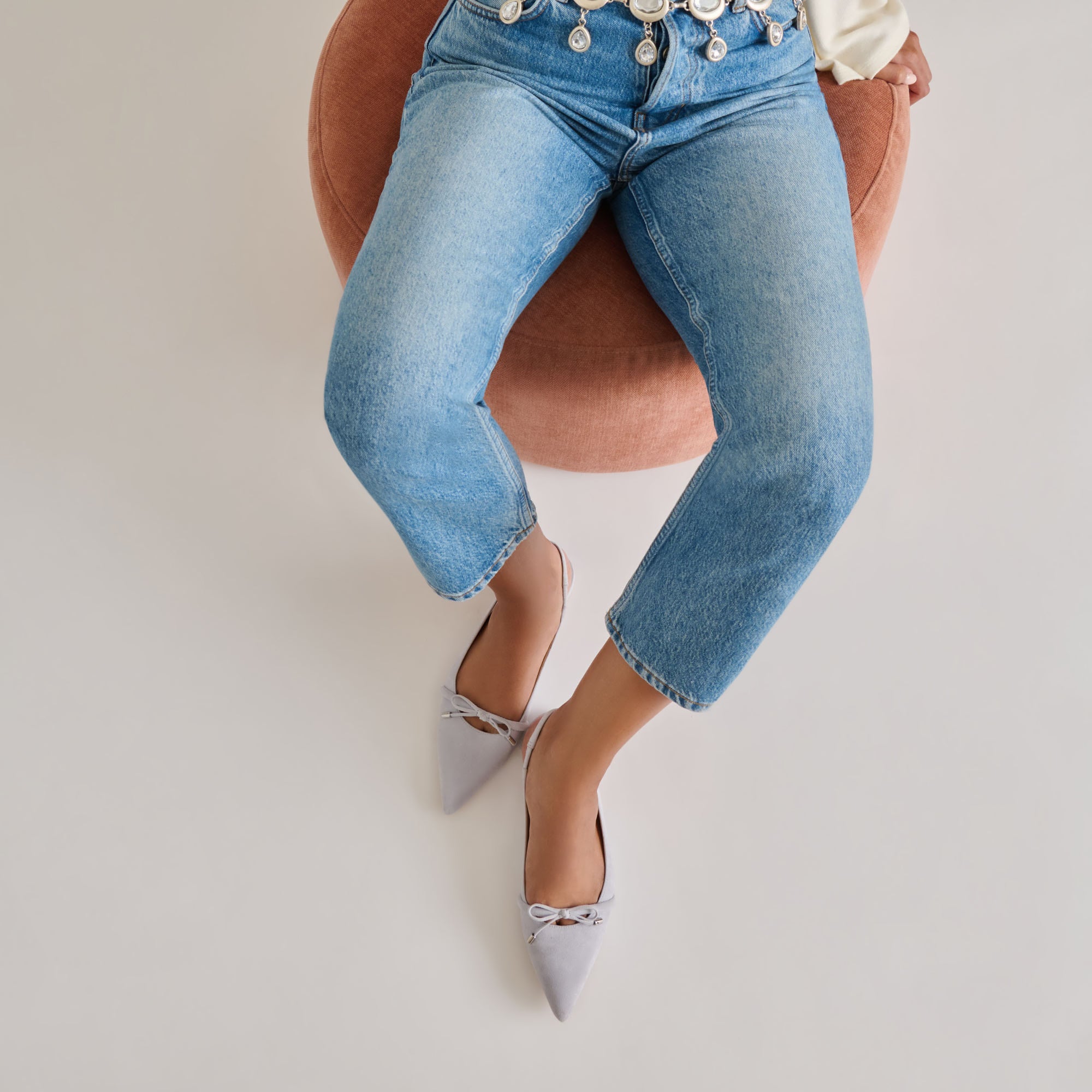 PAYGE Women's Flats in Dusty Blue Suede - Comfortable & Stylish Shoes for Casual Wear, Office, and Everyday Outfits